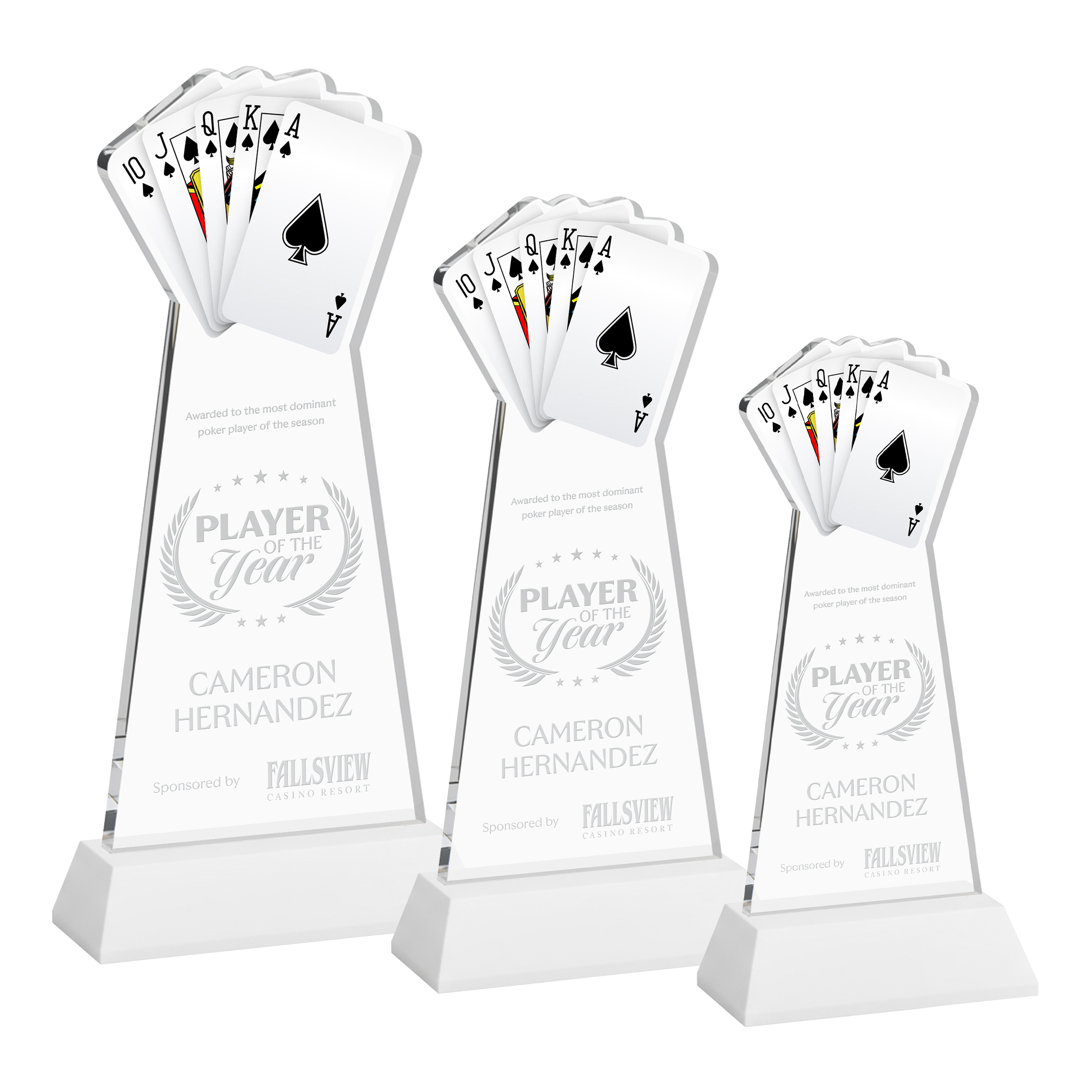 Poker Award on Hartford Base - White