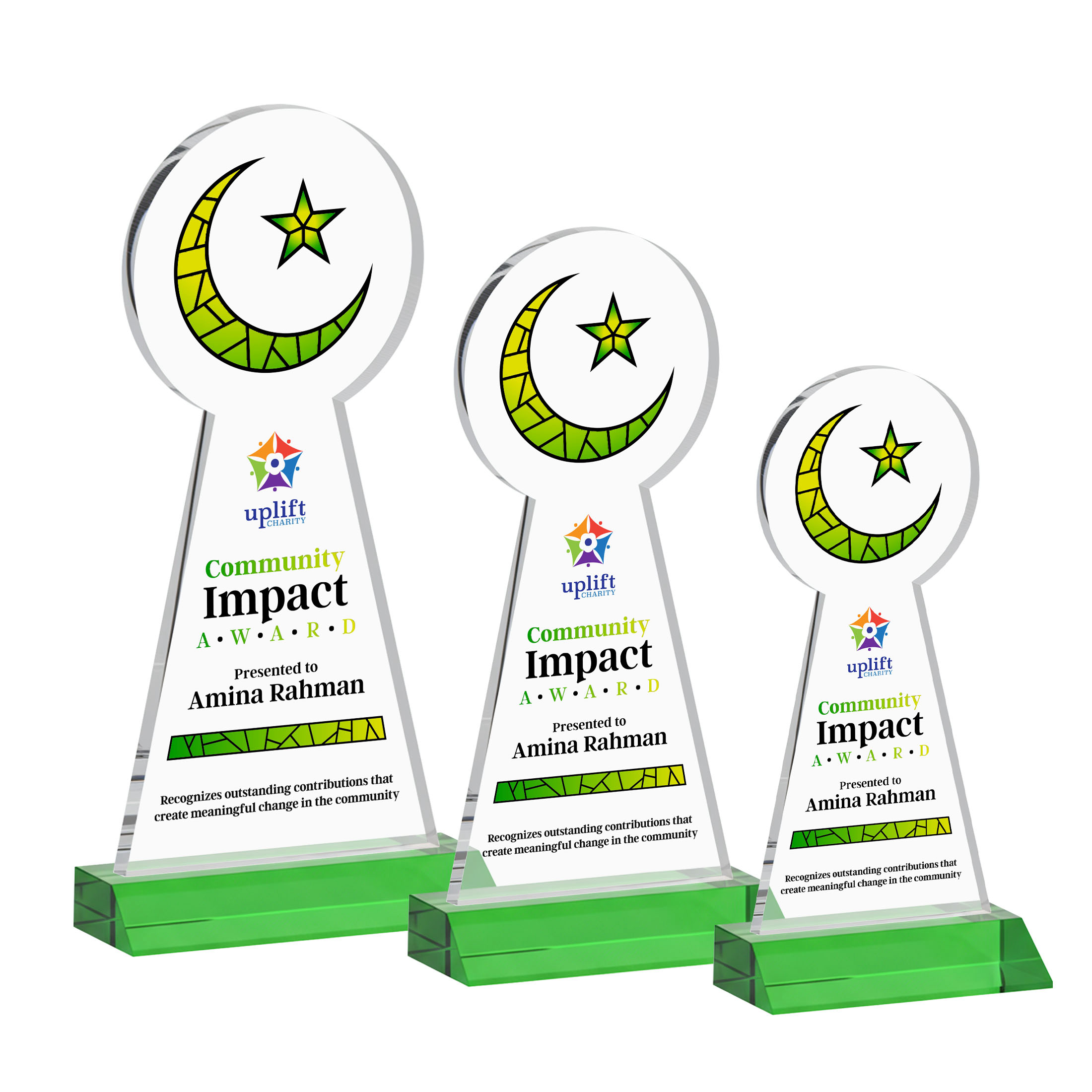 Crescent & Star VividPrint™ Award - Green