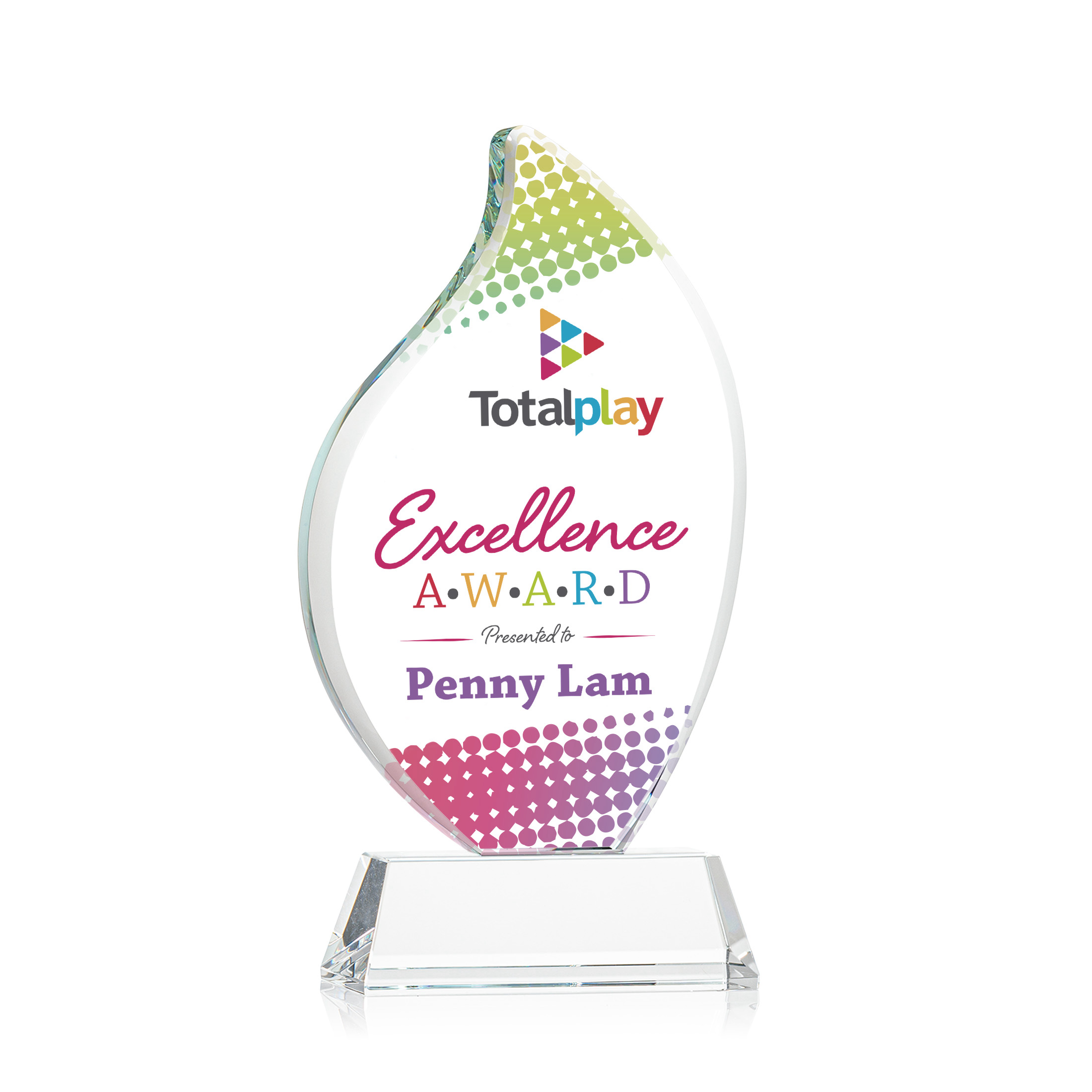 Odessy Flame Vividprint™ Award on Newhaven - Clear