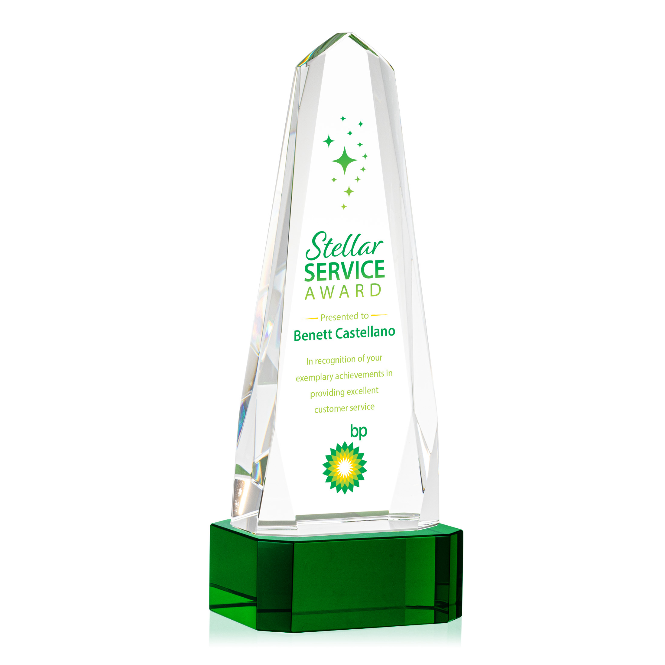 Geneva VividPrint™ Award on Base - Green 17