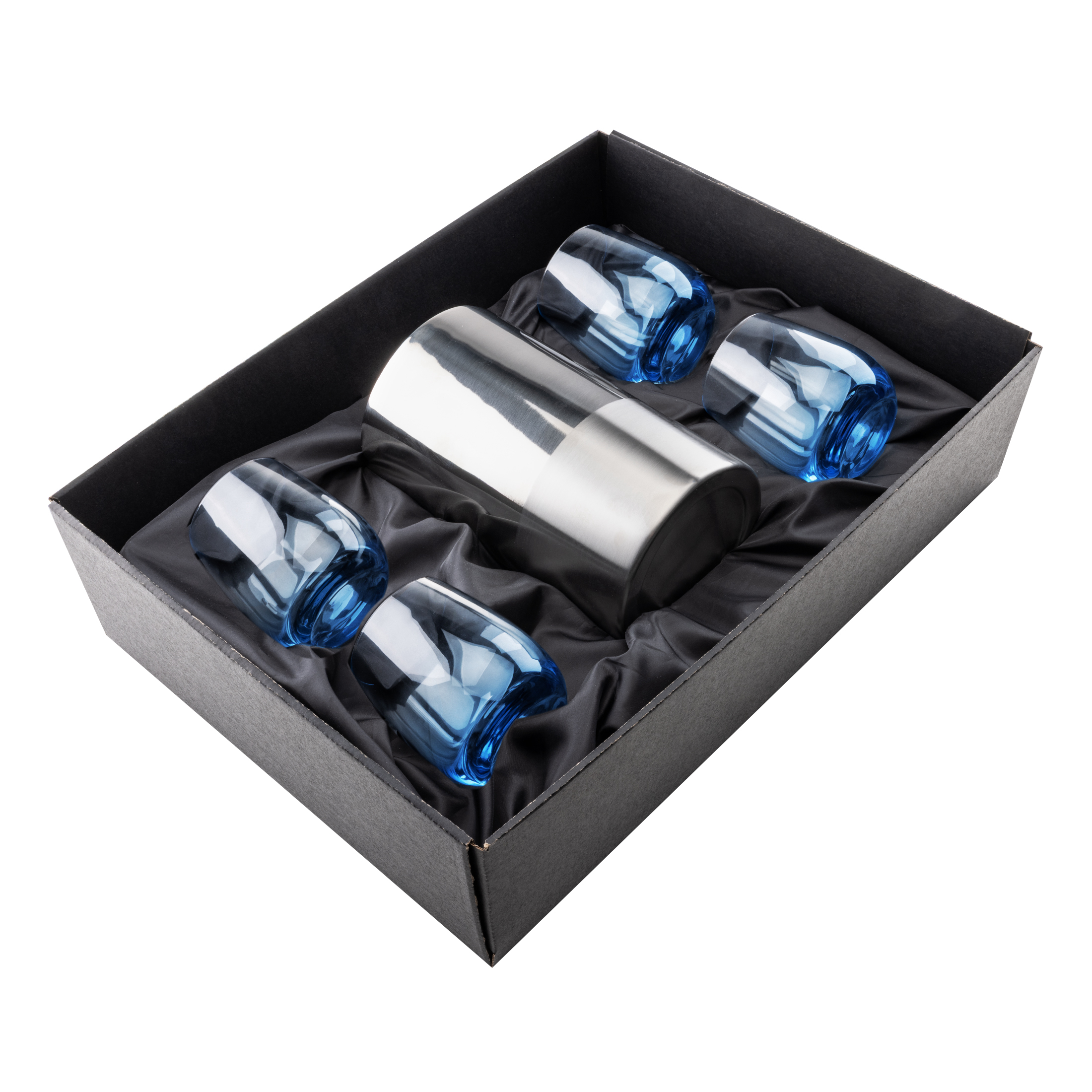 Catania Wine Cooler & Soudan Blue Stemless Wine