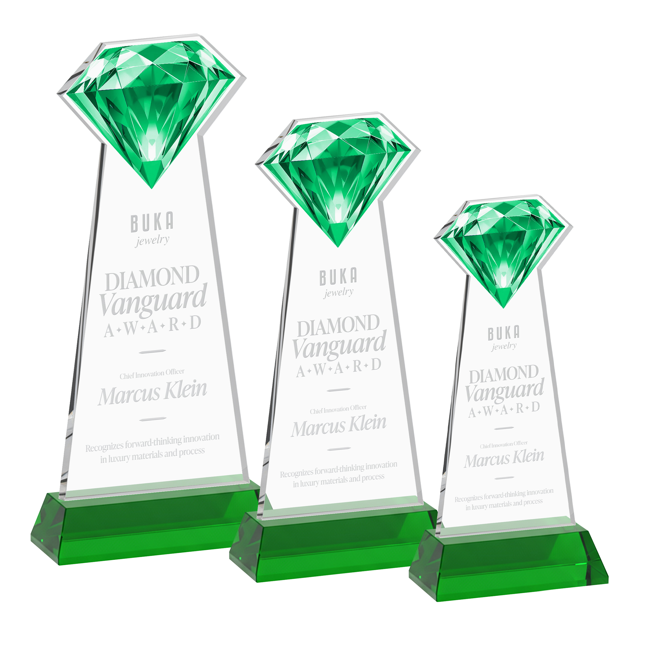Gemstone Award on Hartford Base - Green
