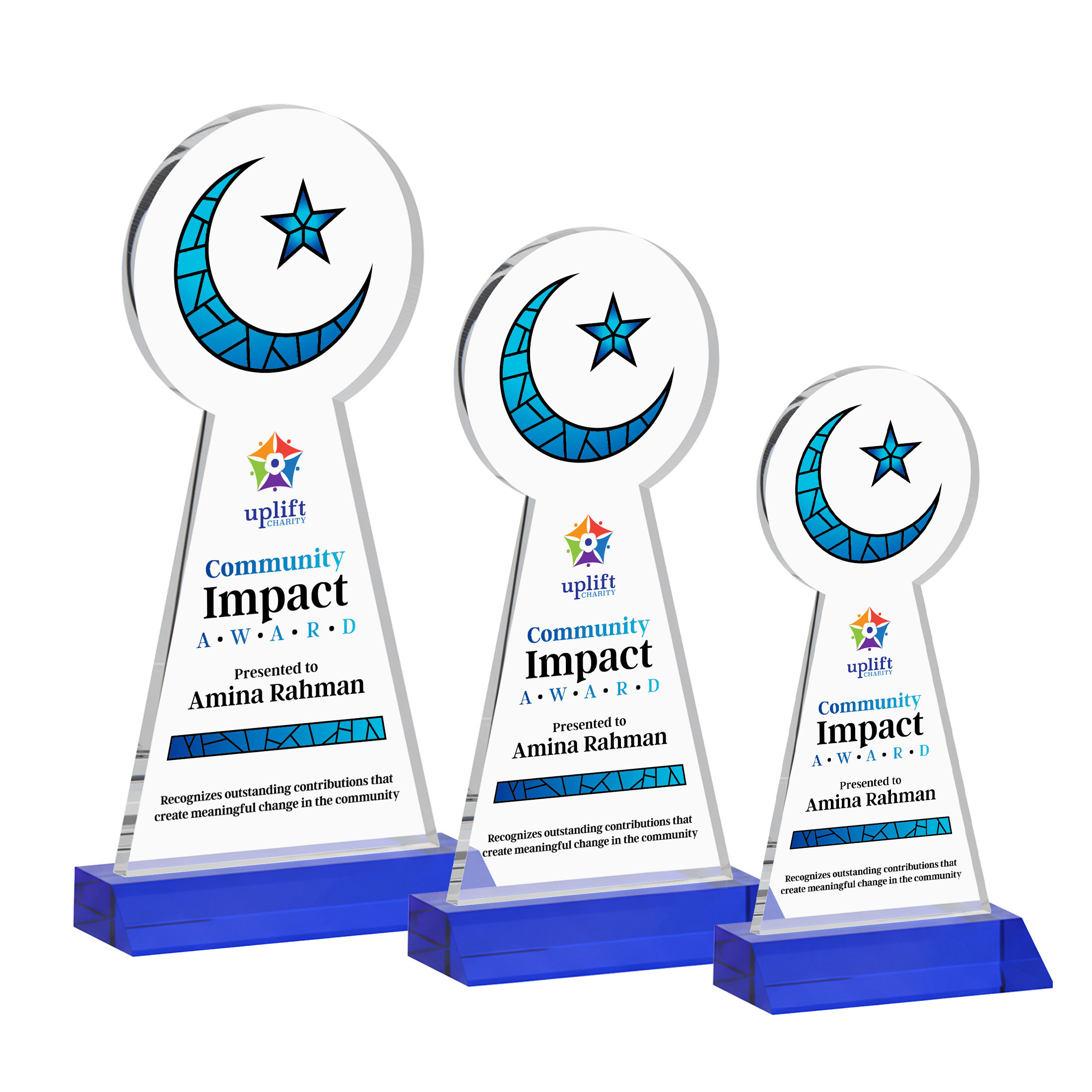 Crescent & Star VividPrint™ Award - Blue