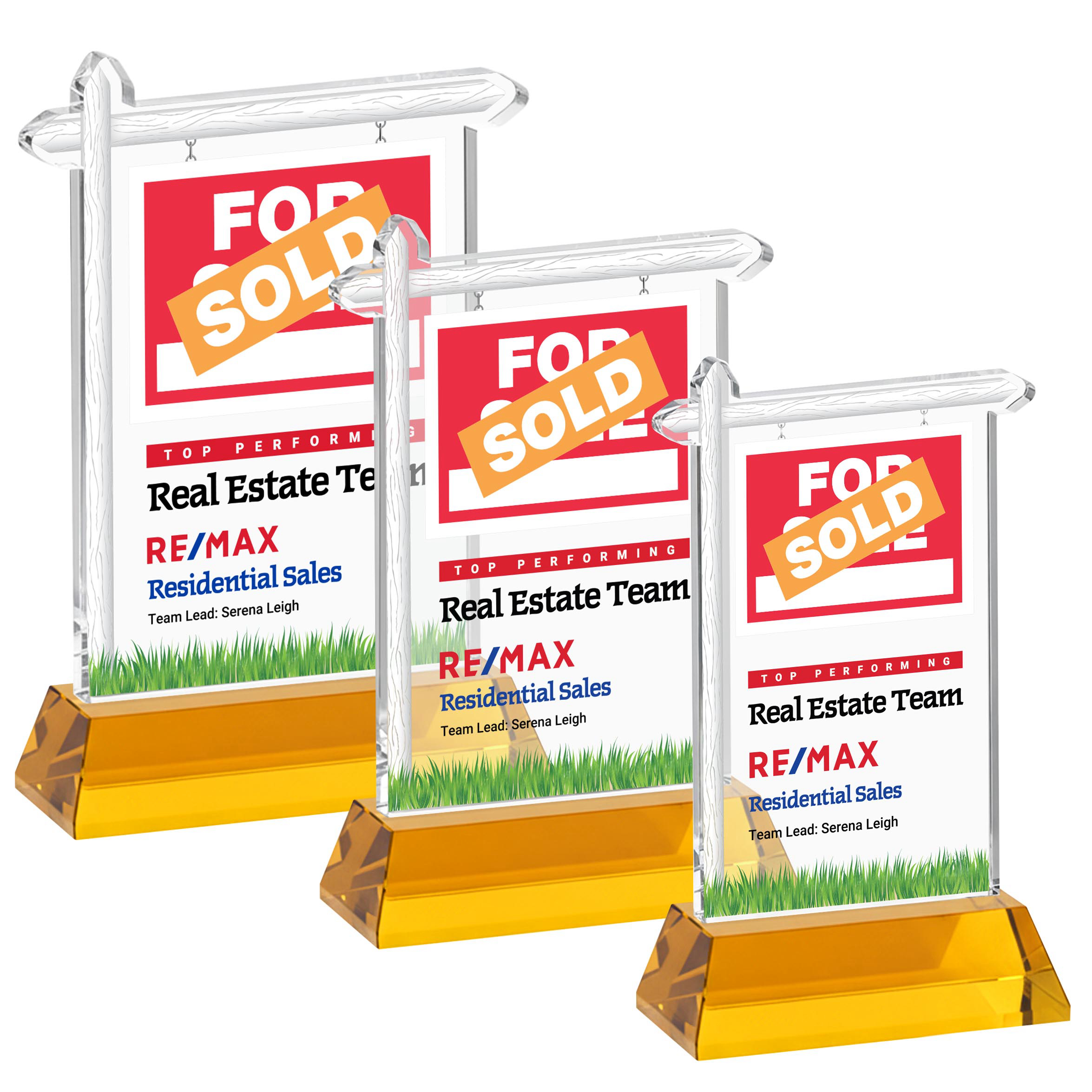 Real Estate VividPrint™ Award on Hartford Base - Amber