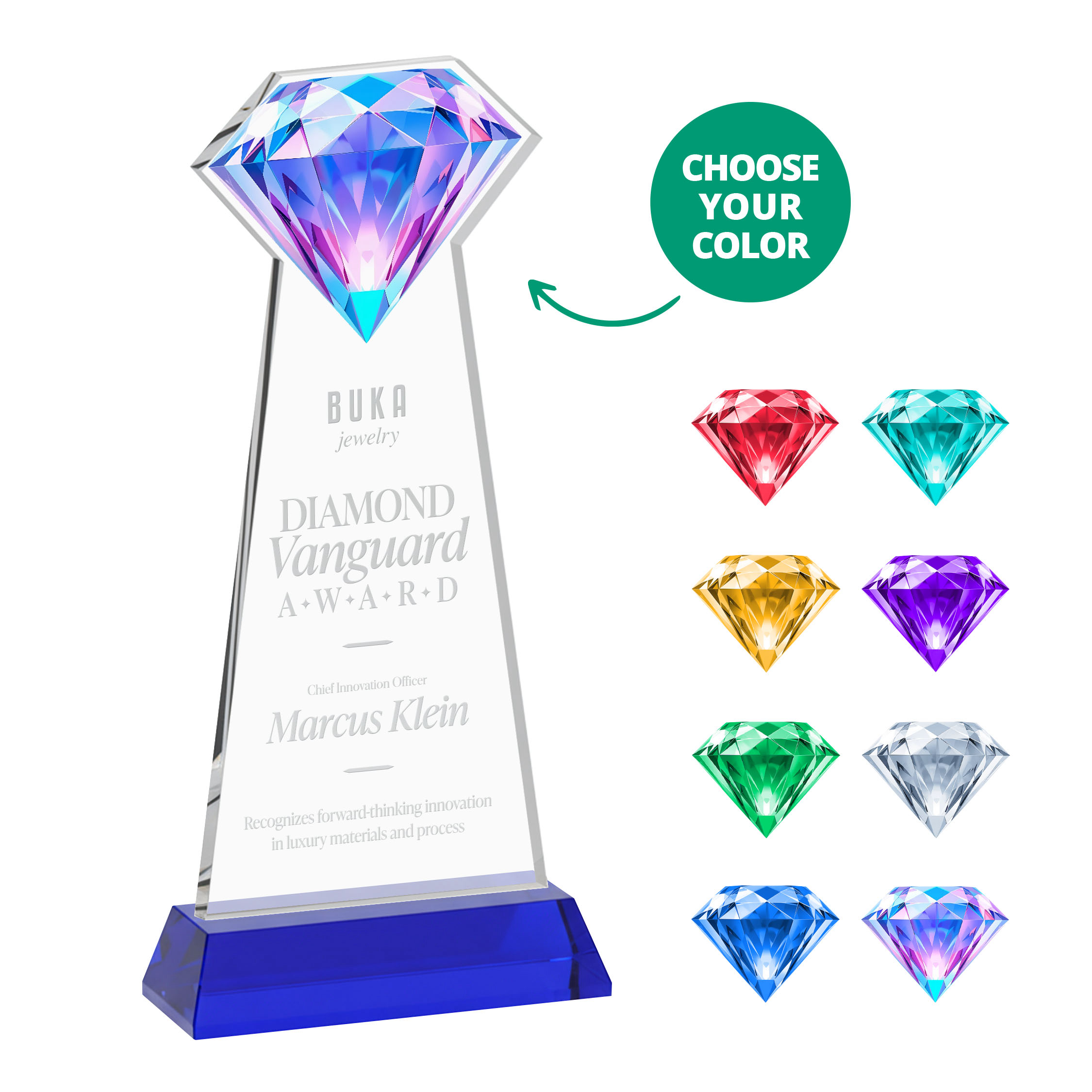 Gemstone Award on Hartford Base - Amber