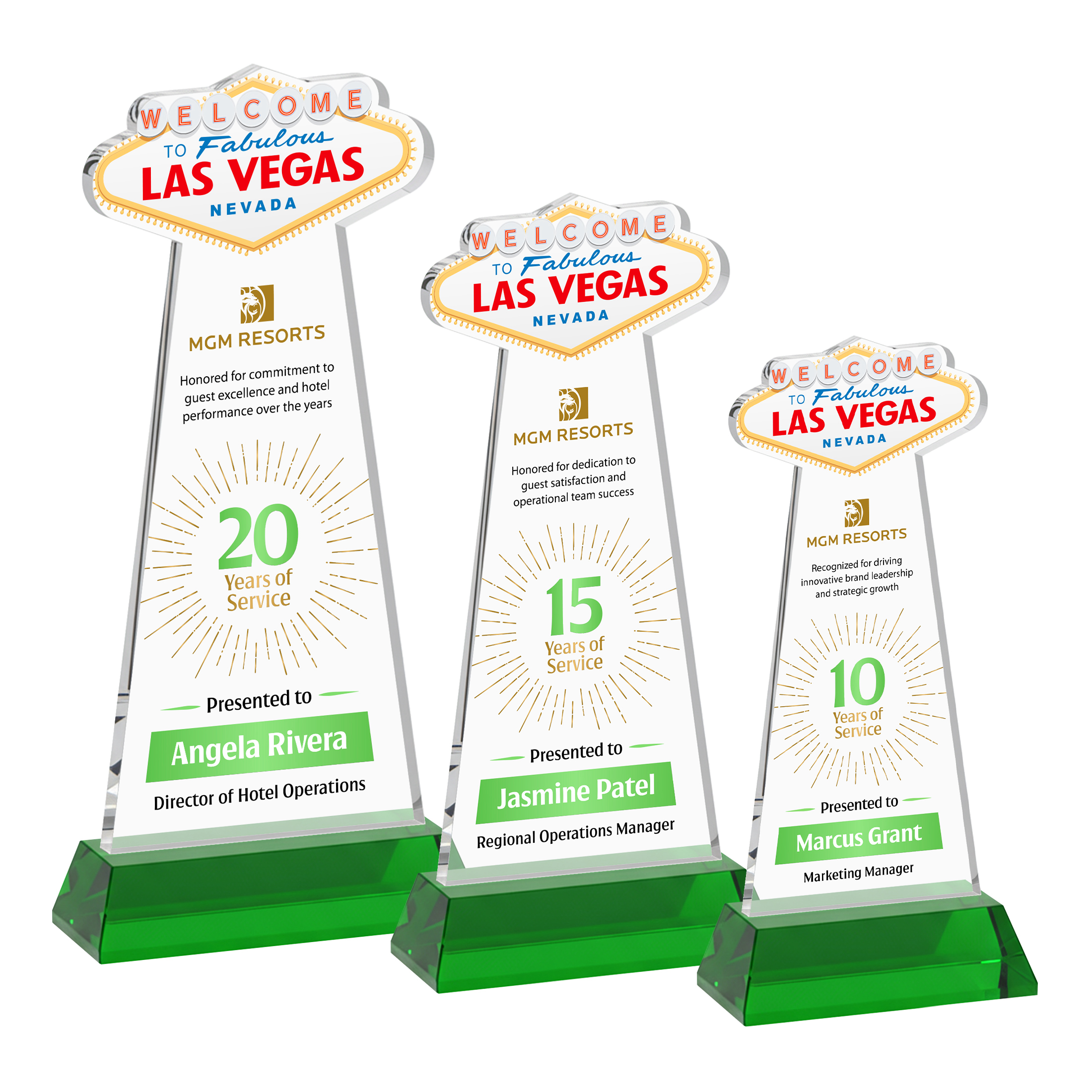 Las Vegas VividPrint™ Award on Hartford Base - Green