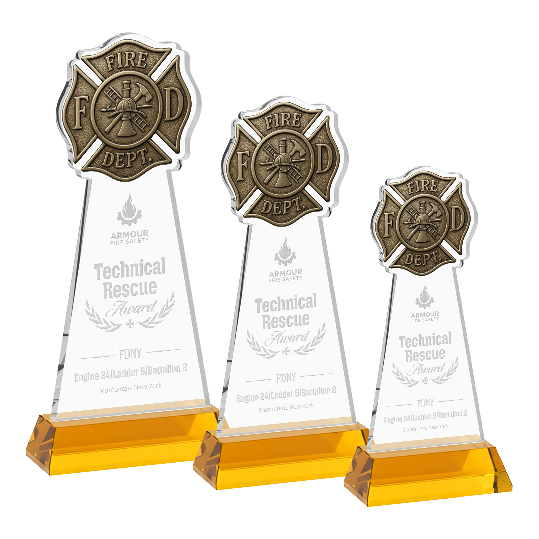 Fire Dept Award on Hartford Base - Amber