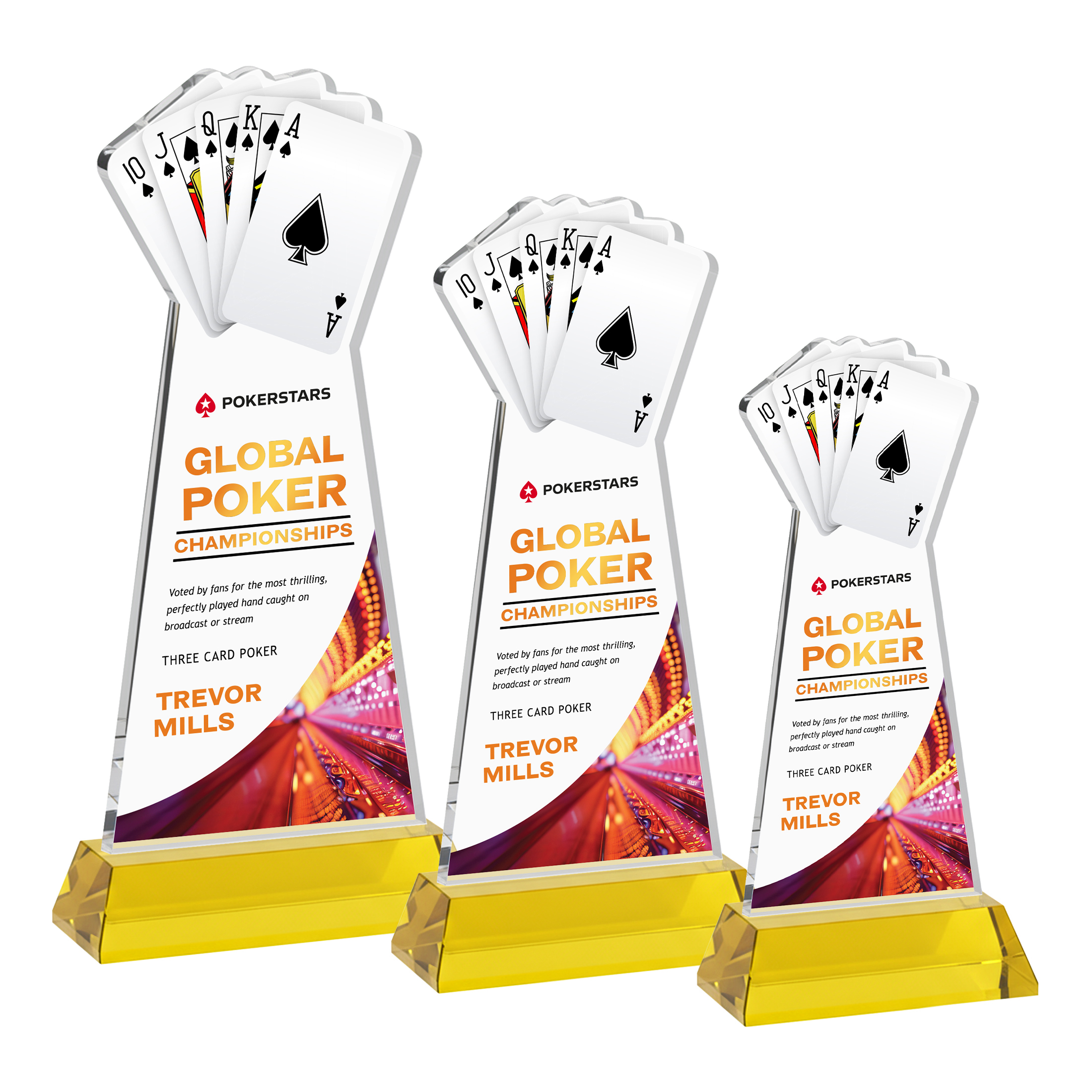 Poker VividPrint™ Award on Hartford Base - Gold