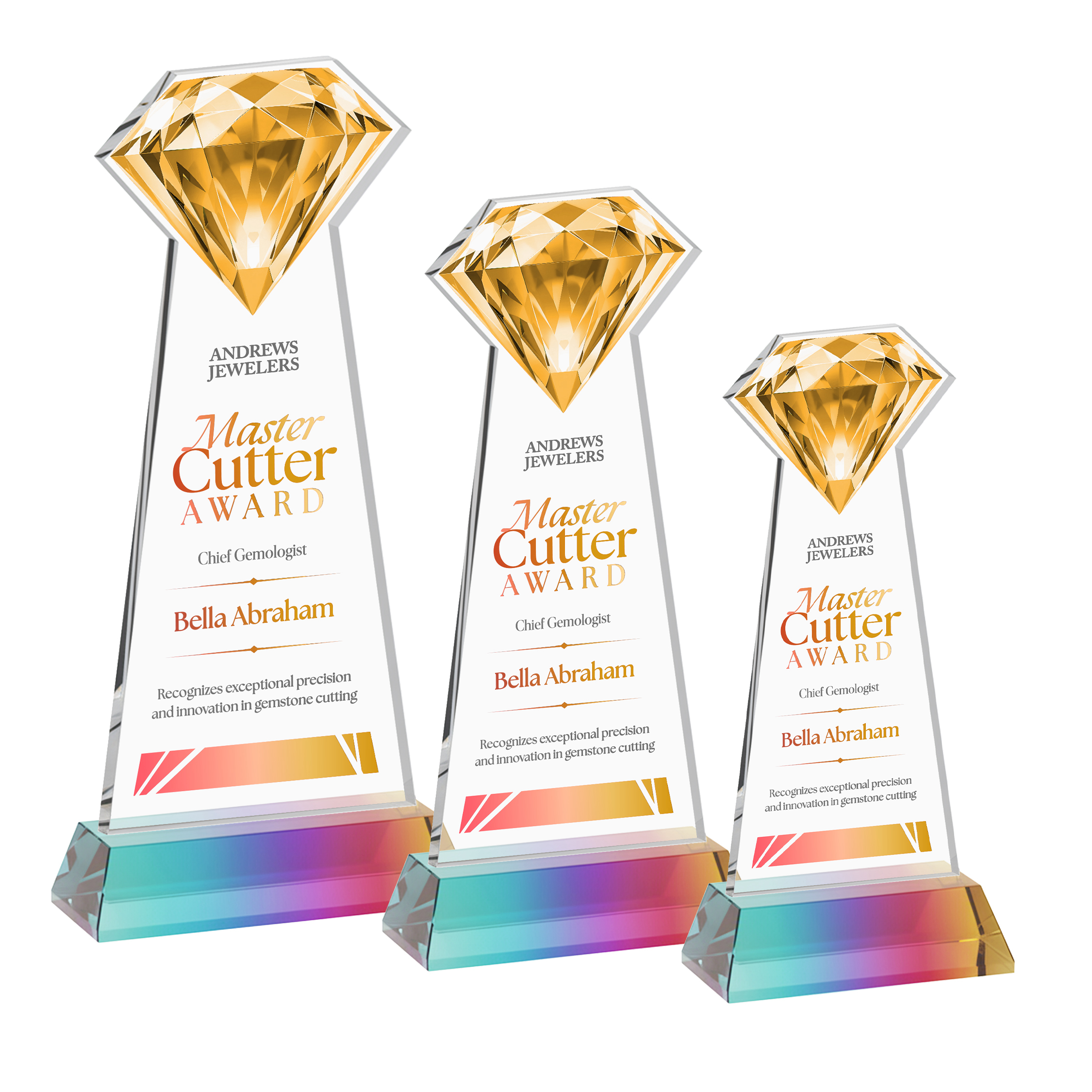 Gemstone VividPrint™ Award on Hartford Base - Prismatic