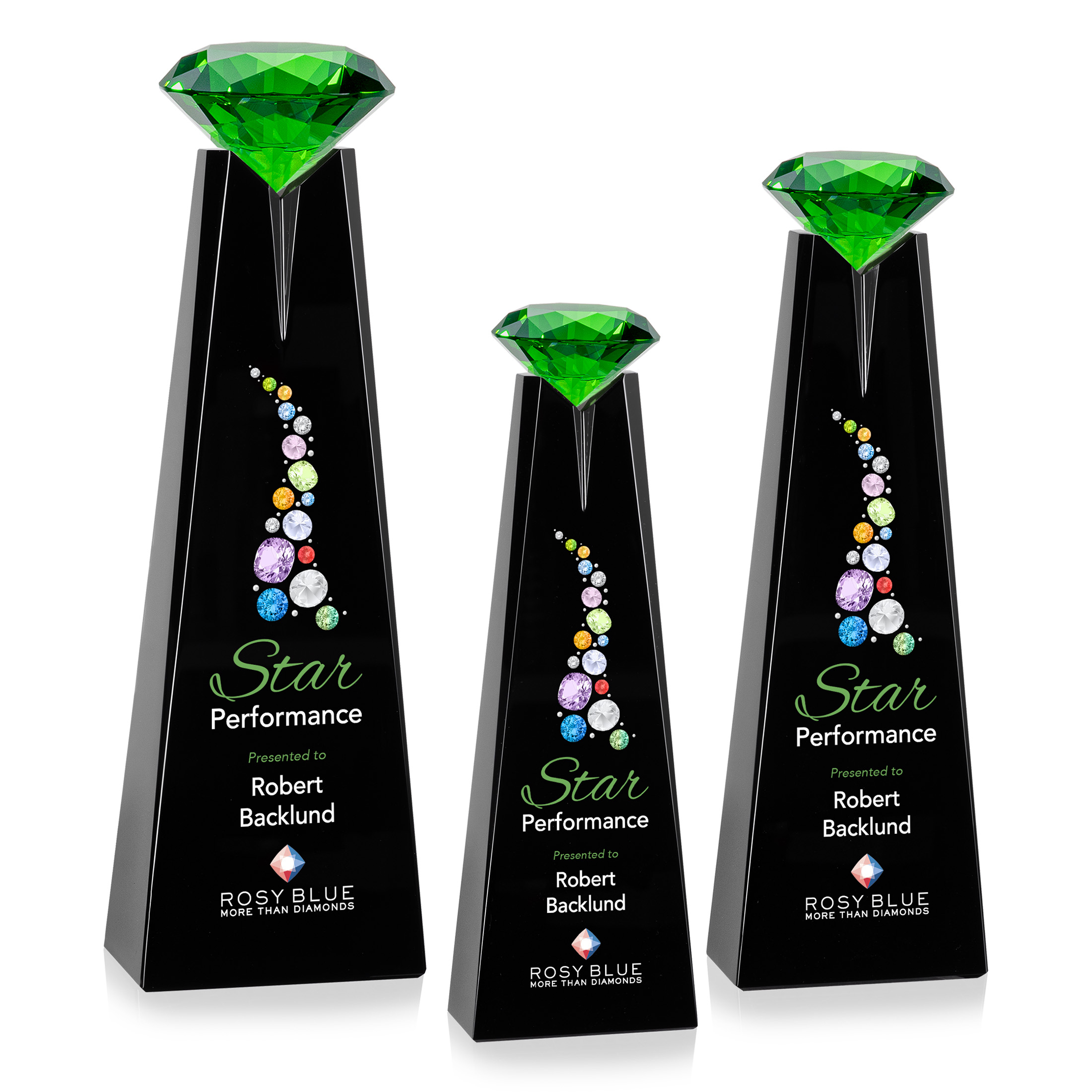 Alicia Gemstone VividPrint™ Award - Black/Emerald 15