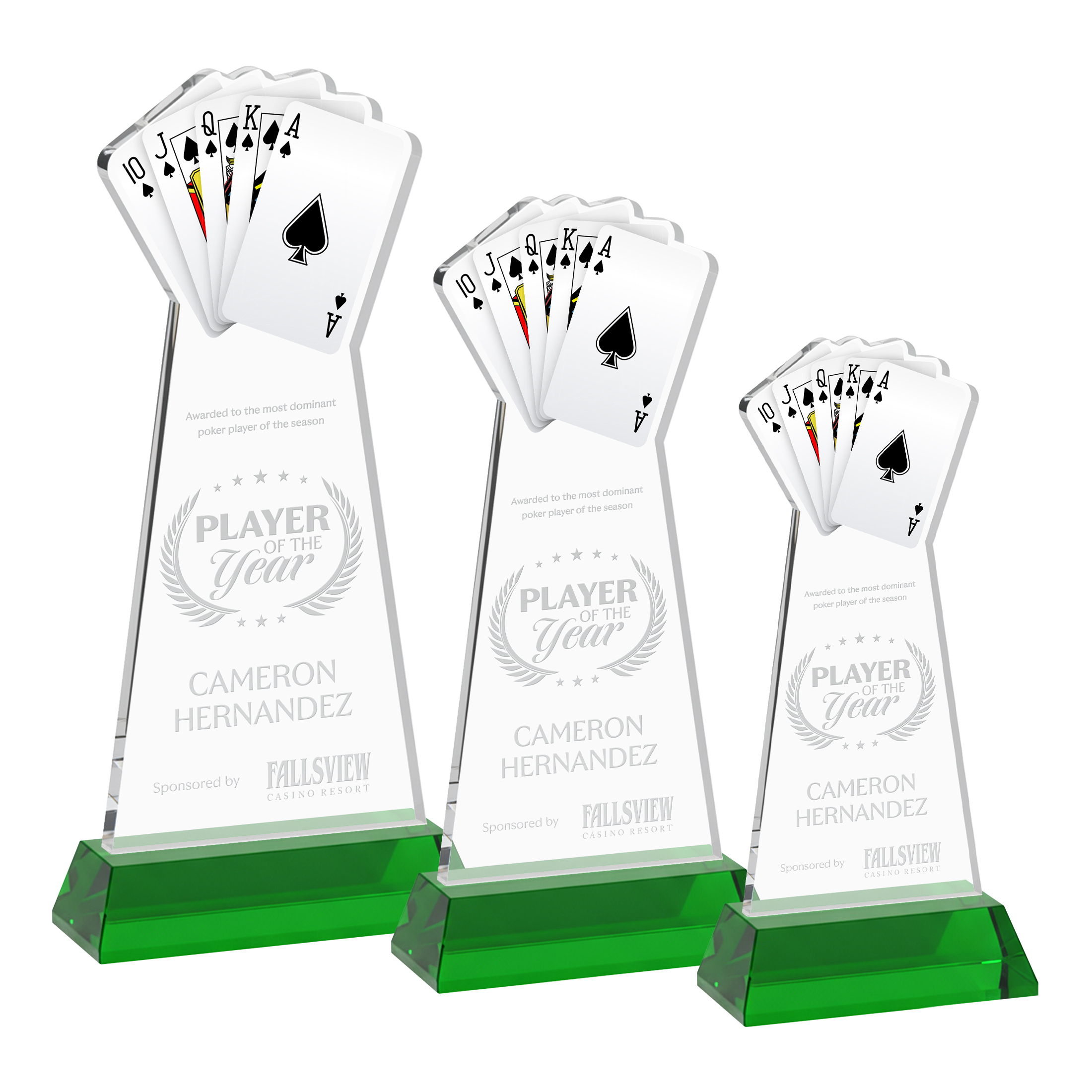 Poker Award on Hartford Base - Green