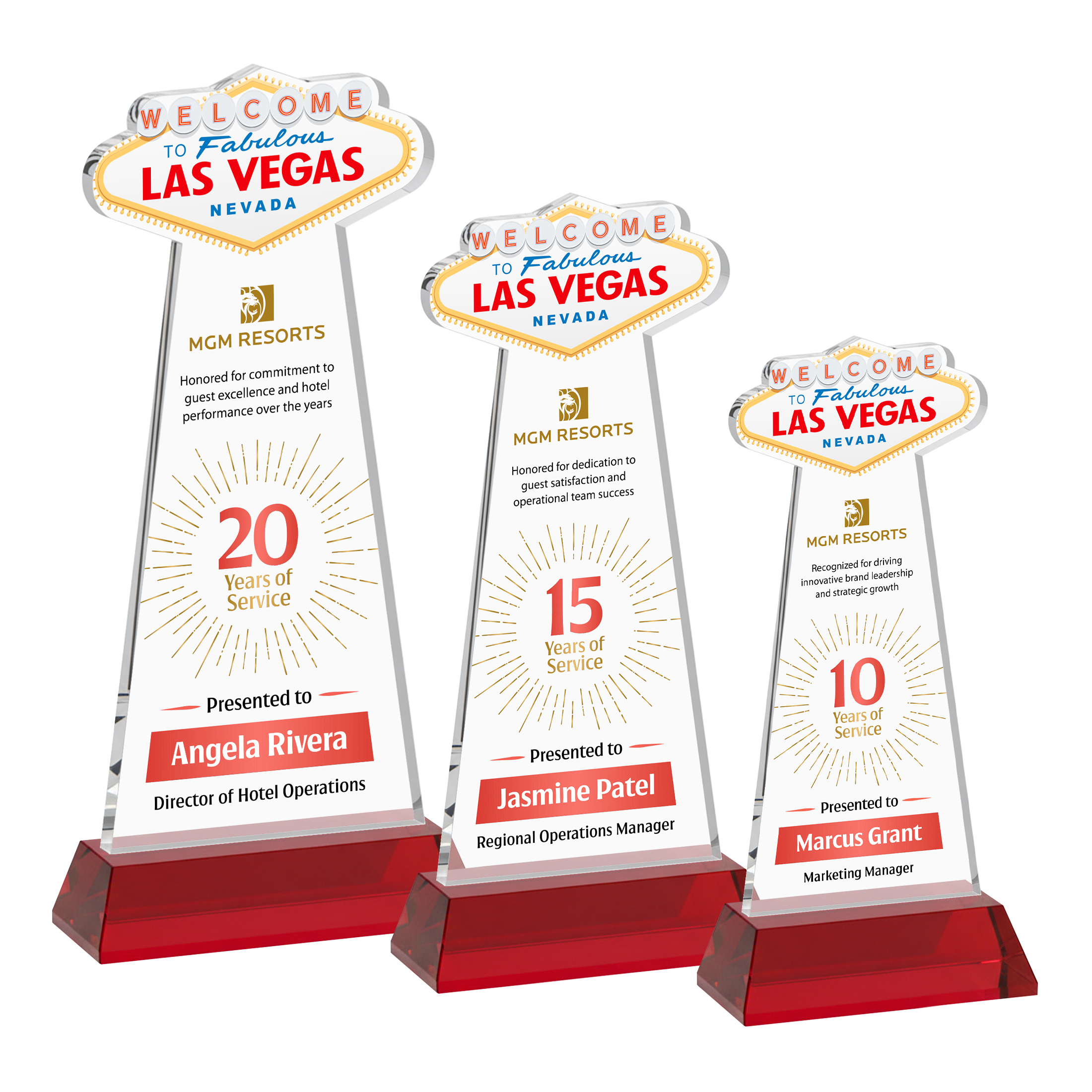 Las Vegas VividPrint™ Award on Hartford Base - Red