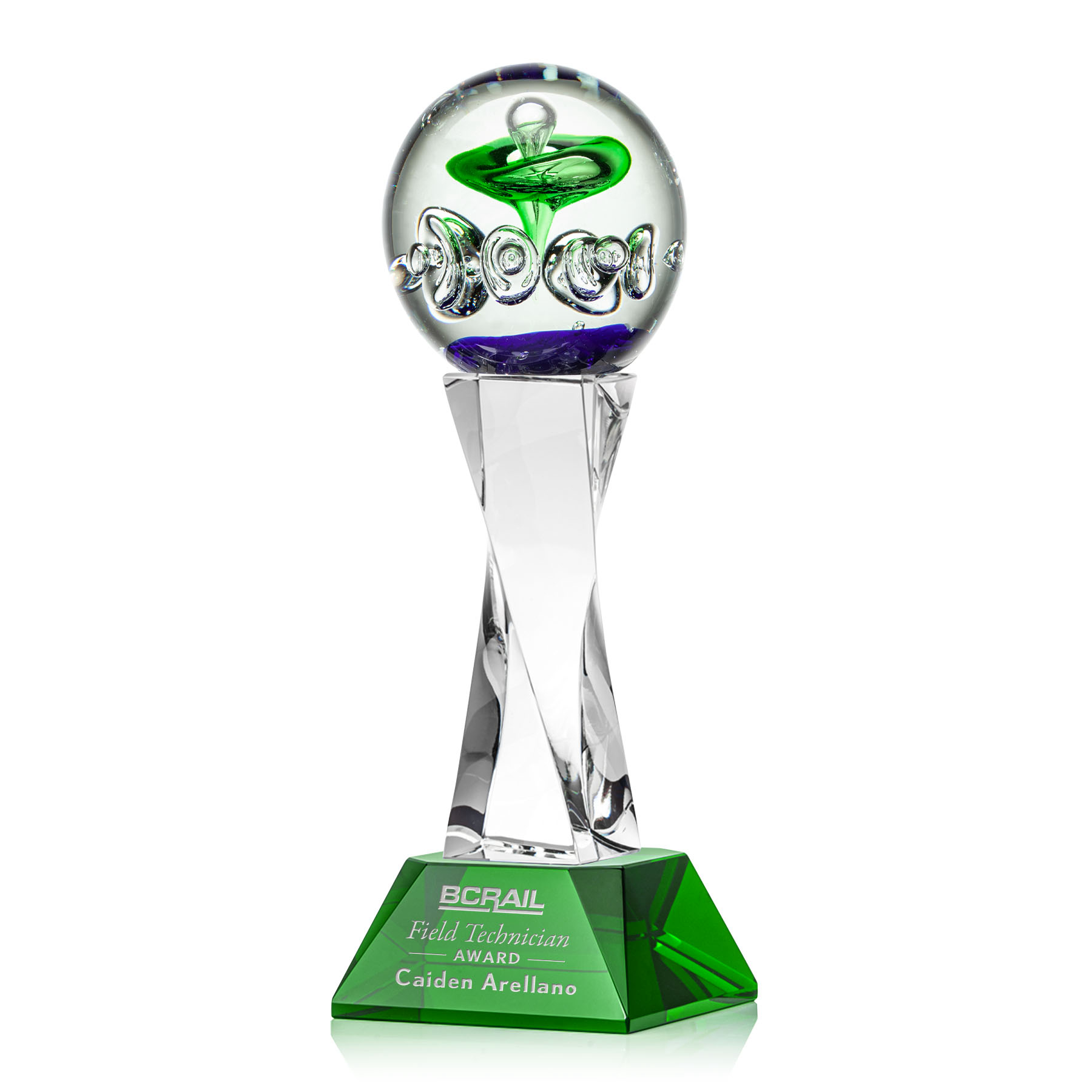 Aquarius Award on Langport Base - Green