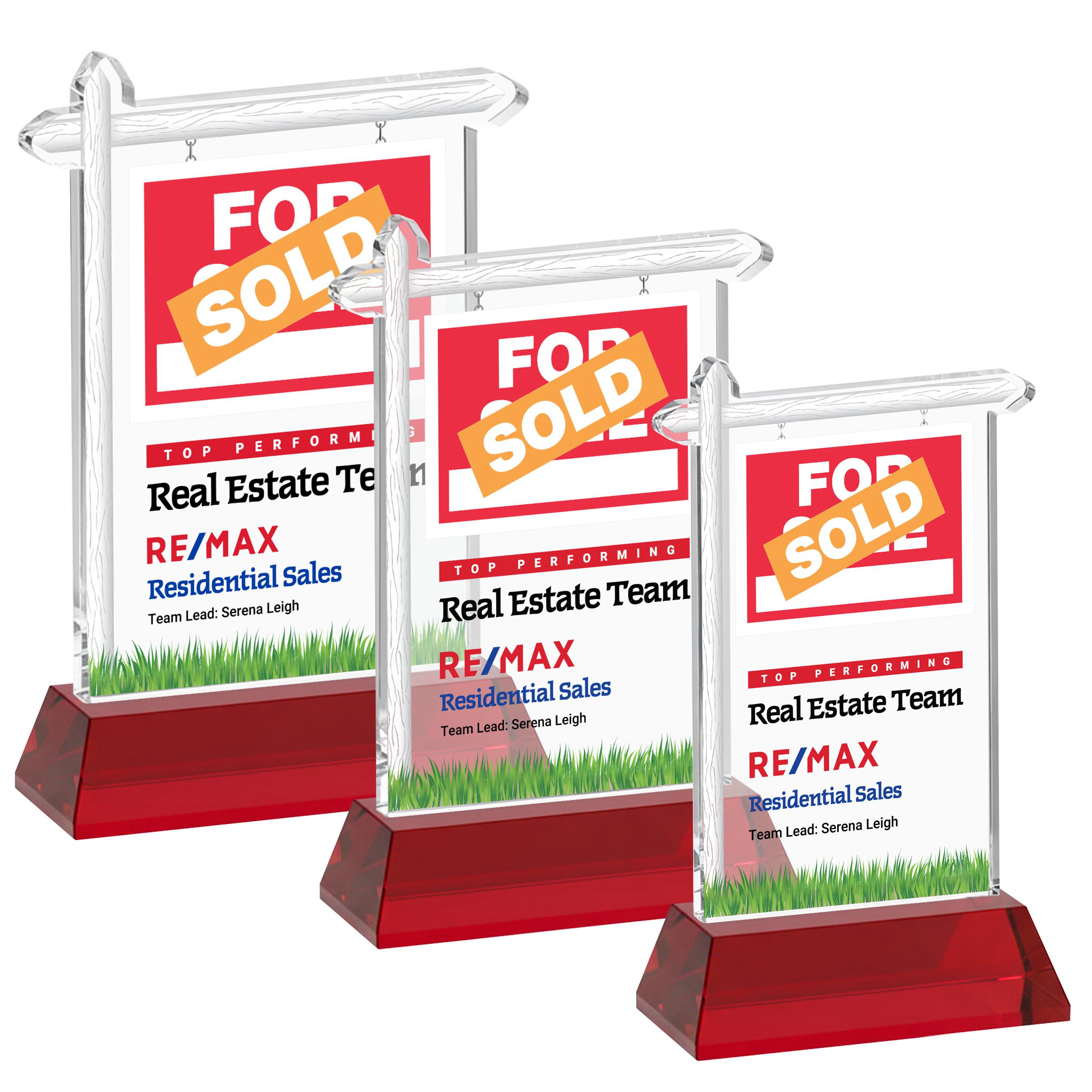 Real Estate VividPrint™ Award on Hartford Base - Red