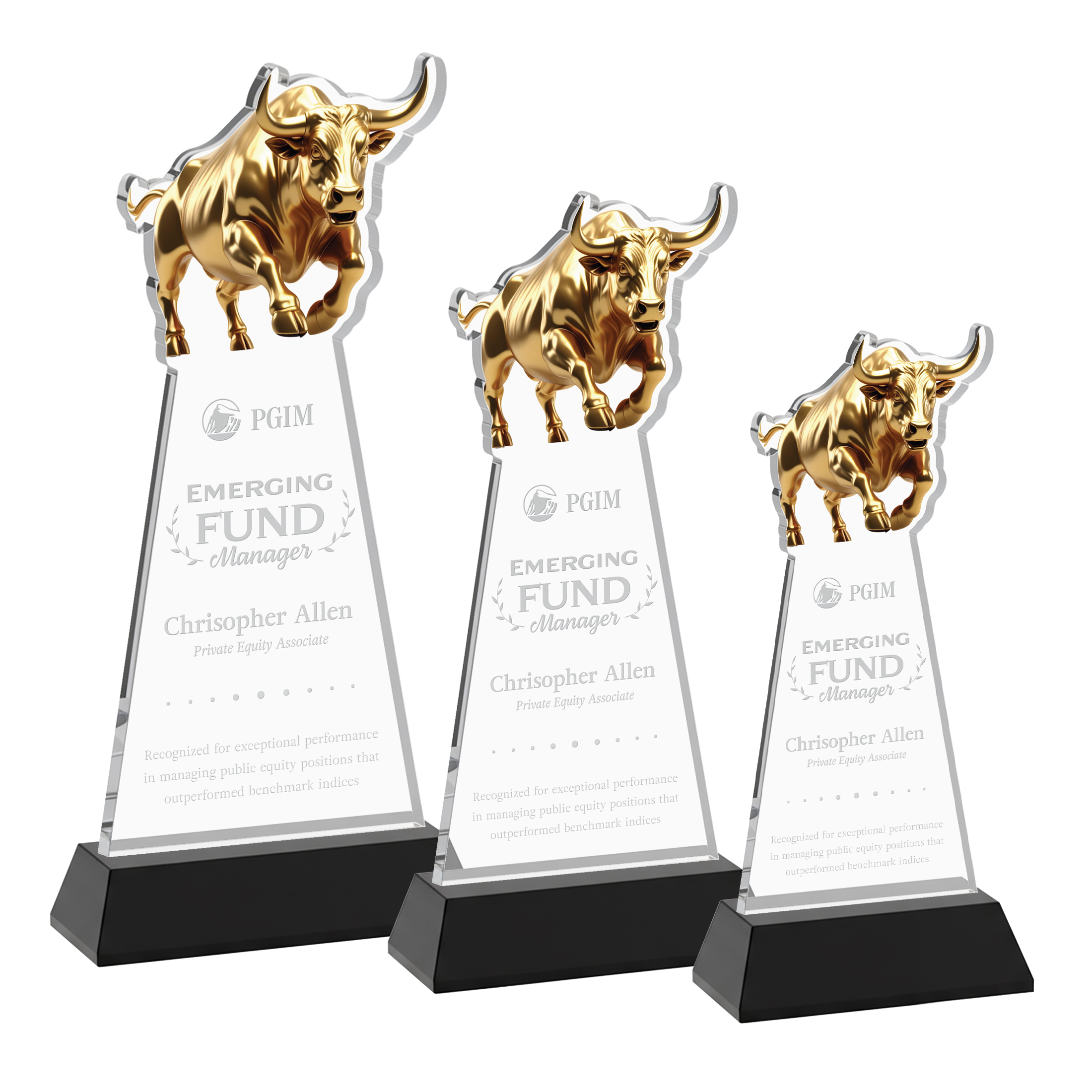Raging Bull Award on Hartford Base - Black