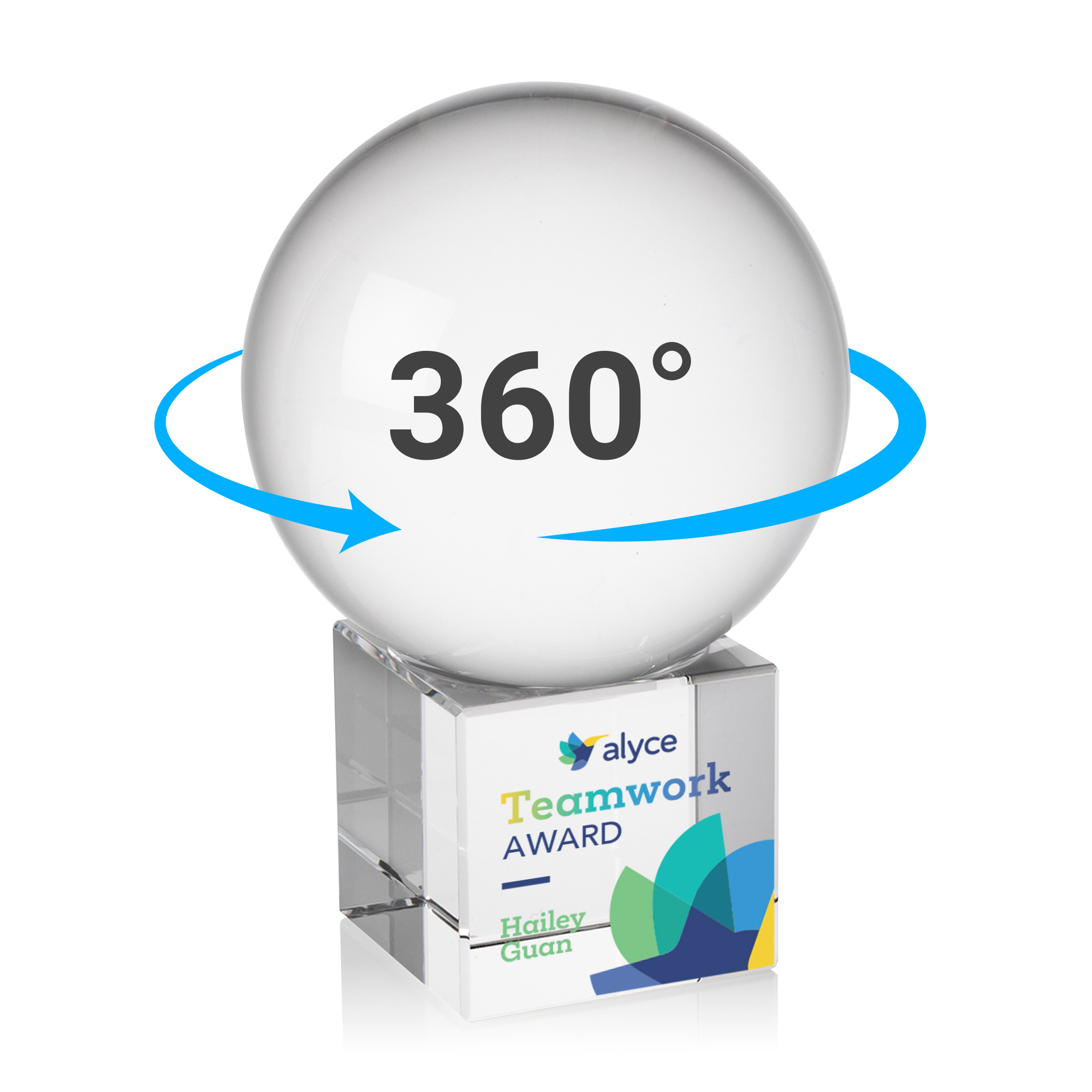 Crystal Ball VividPrint™ Award on Cube