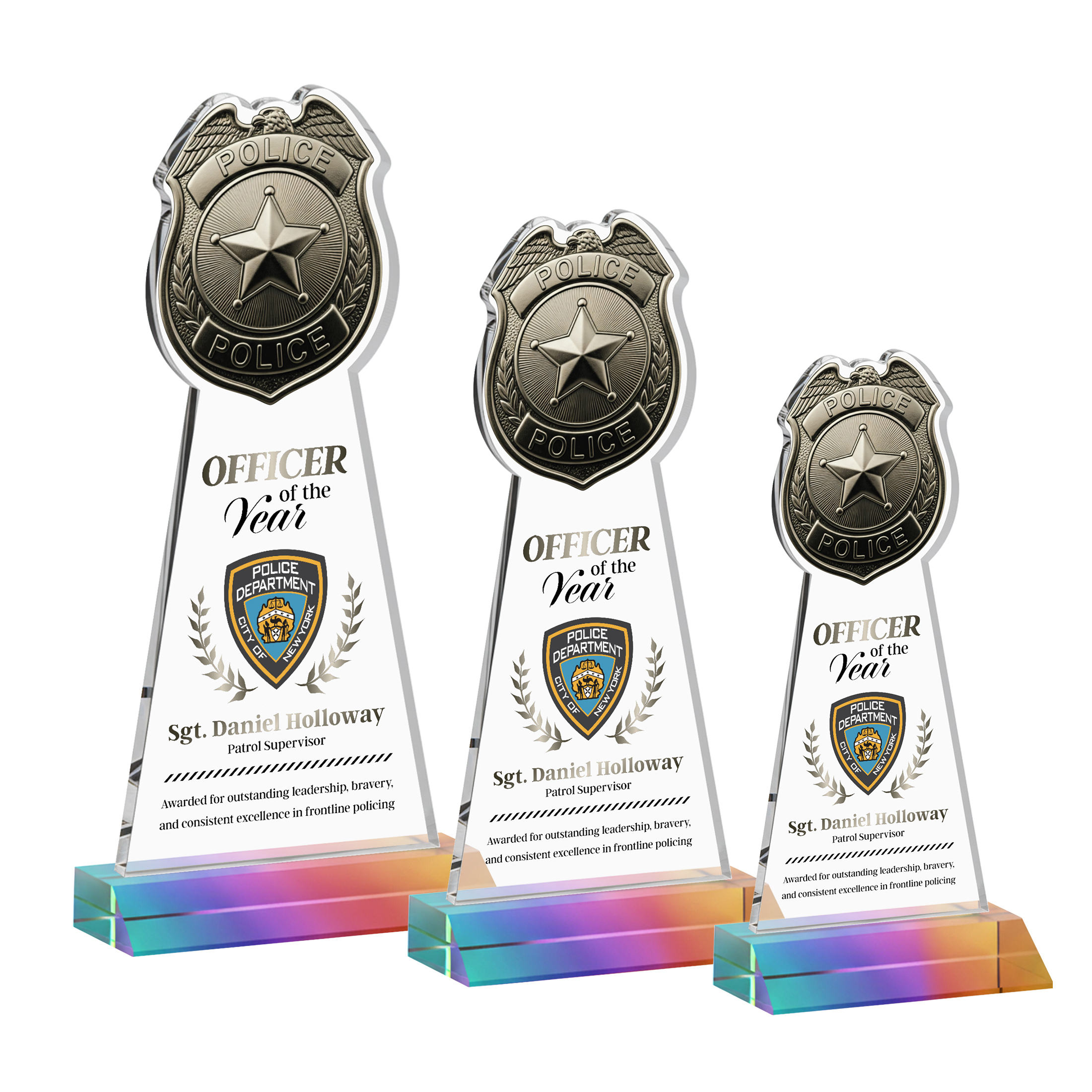 Police Badge VividPrint™ Award - Prismatic