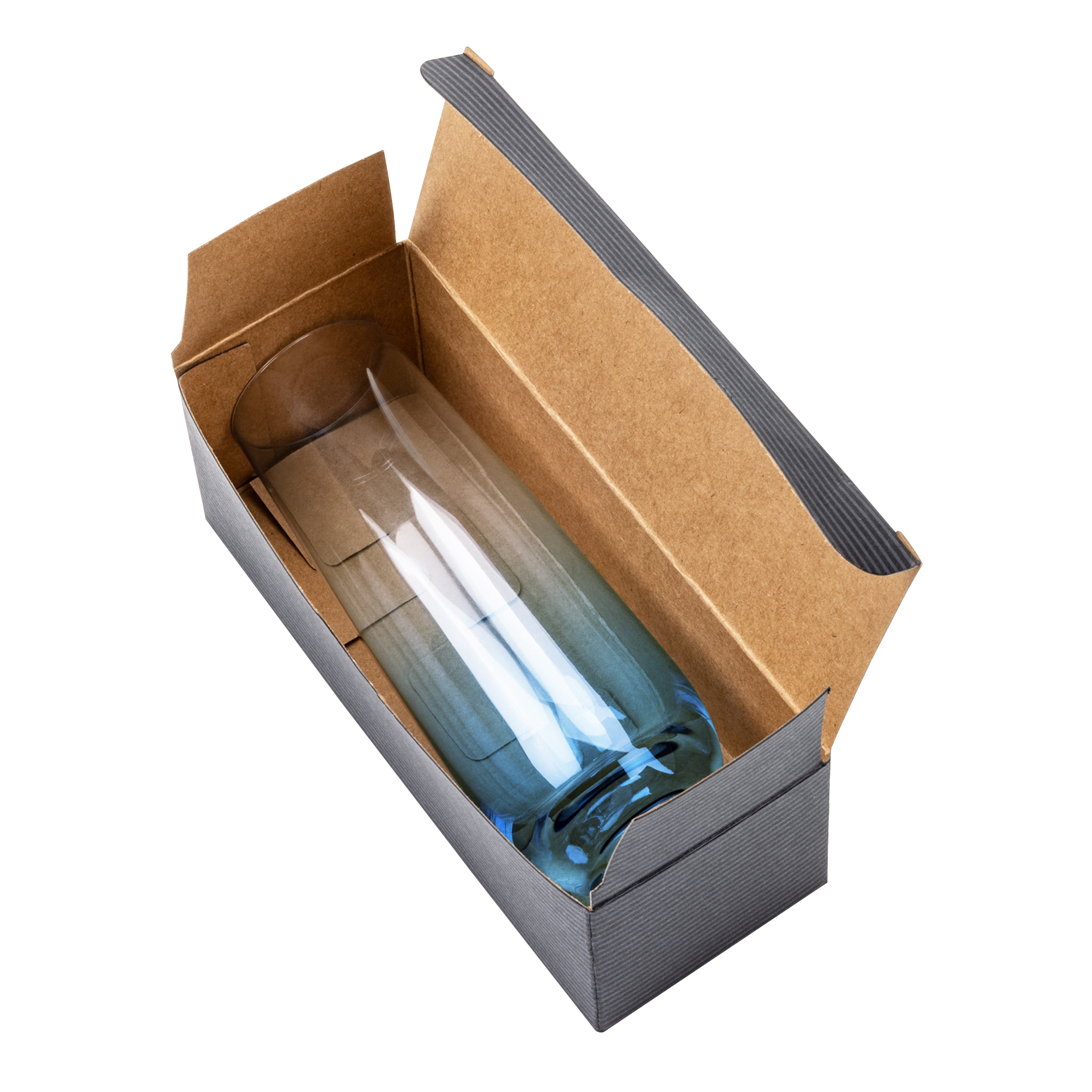 Soudan Stemless Flute Blue - Imprinted