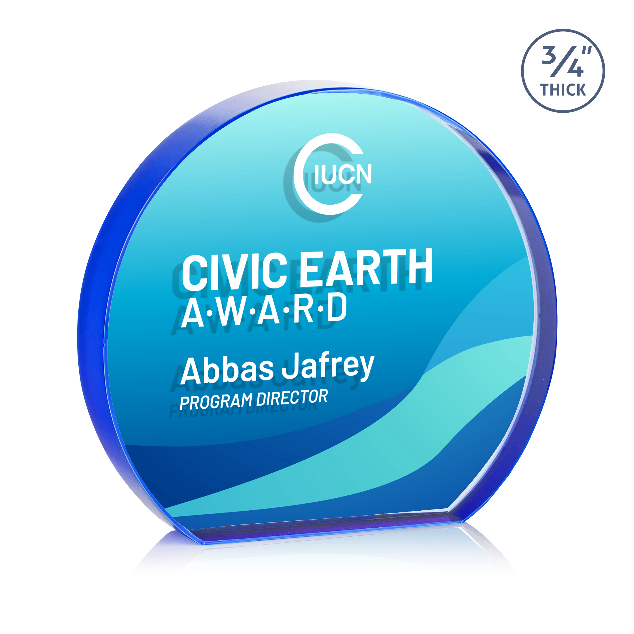 Maren Hemisphere VividPrint™ Double Sided Award - Blue