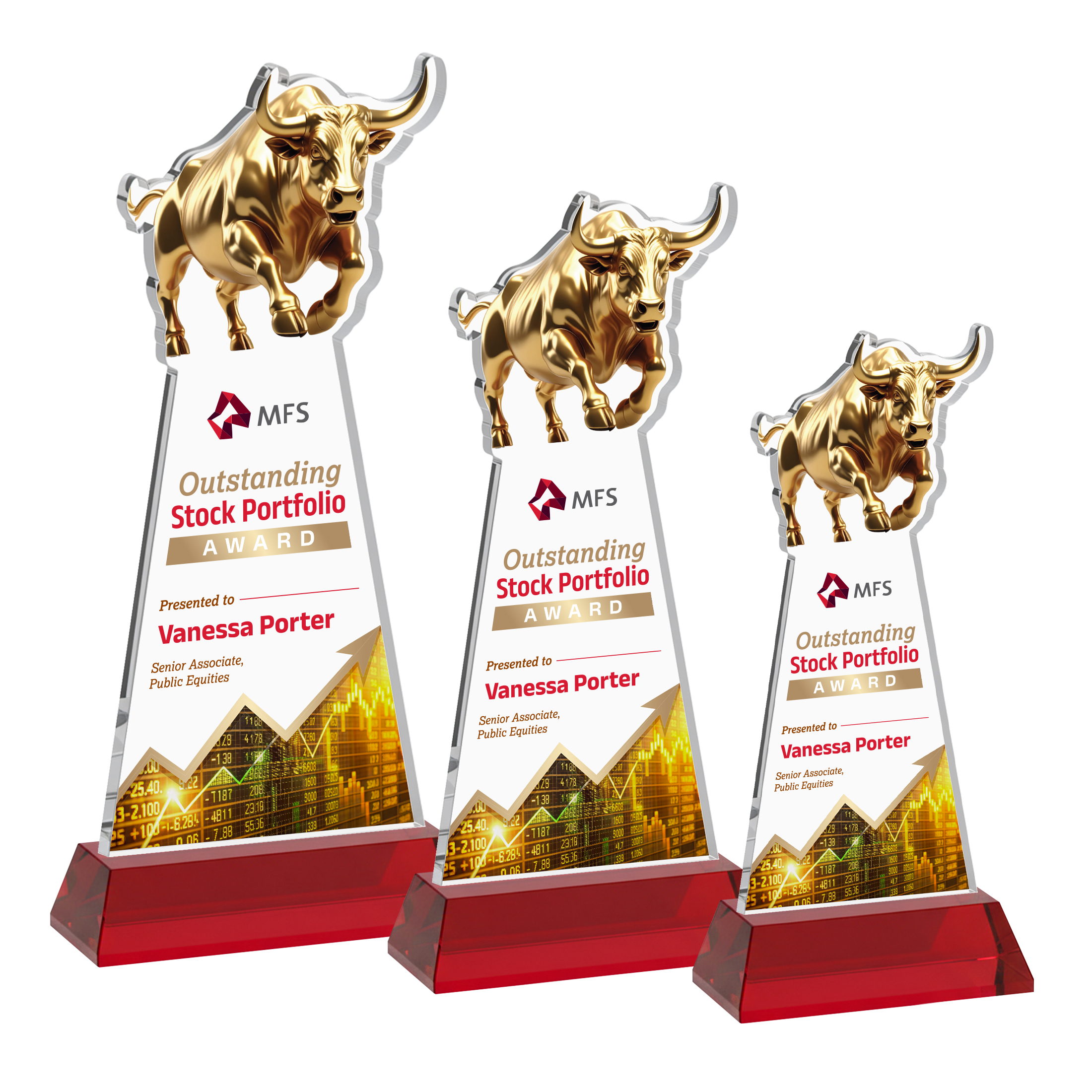 Raging Bull VividPrint™ Award on Hartford Base - Red