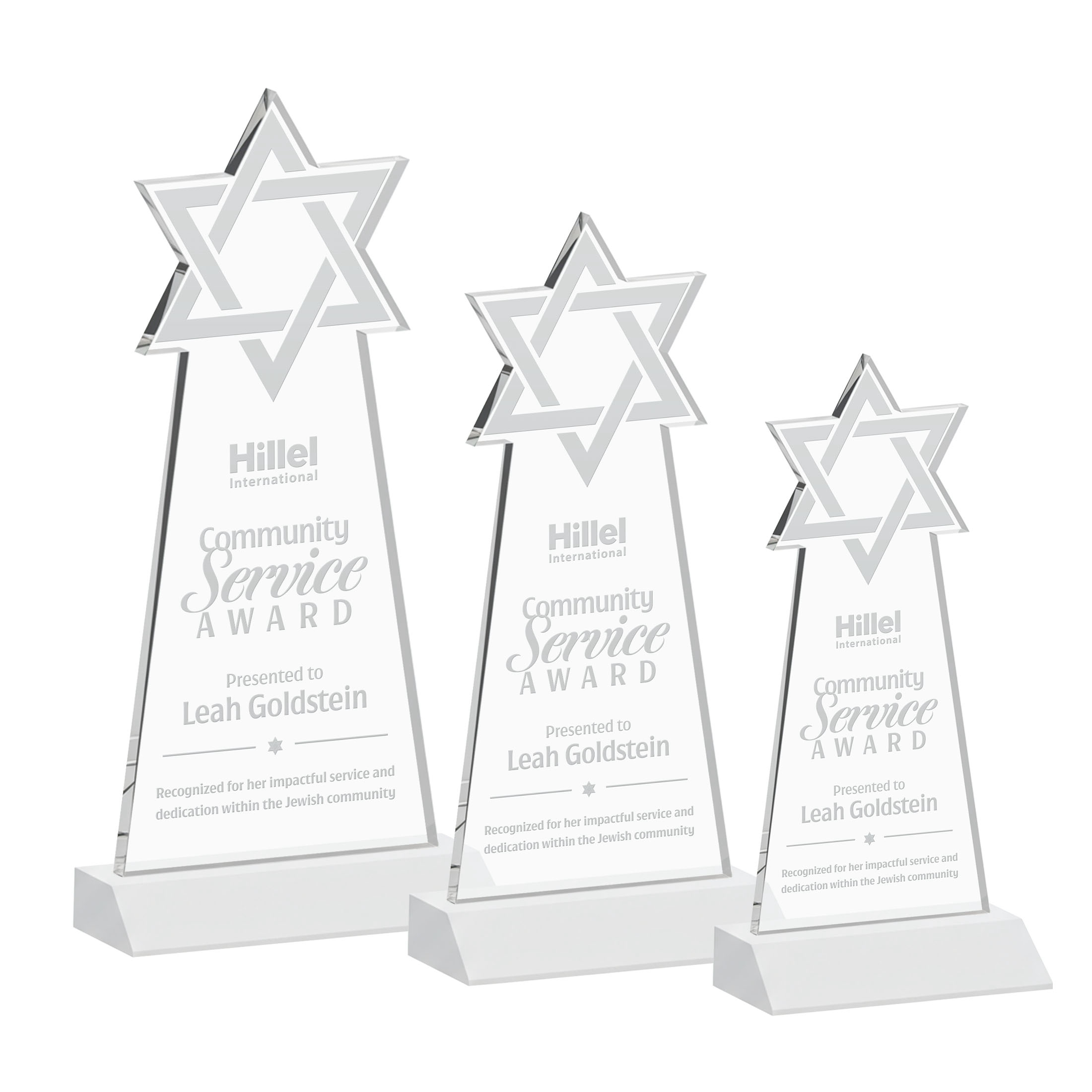 Star of David Award - White
