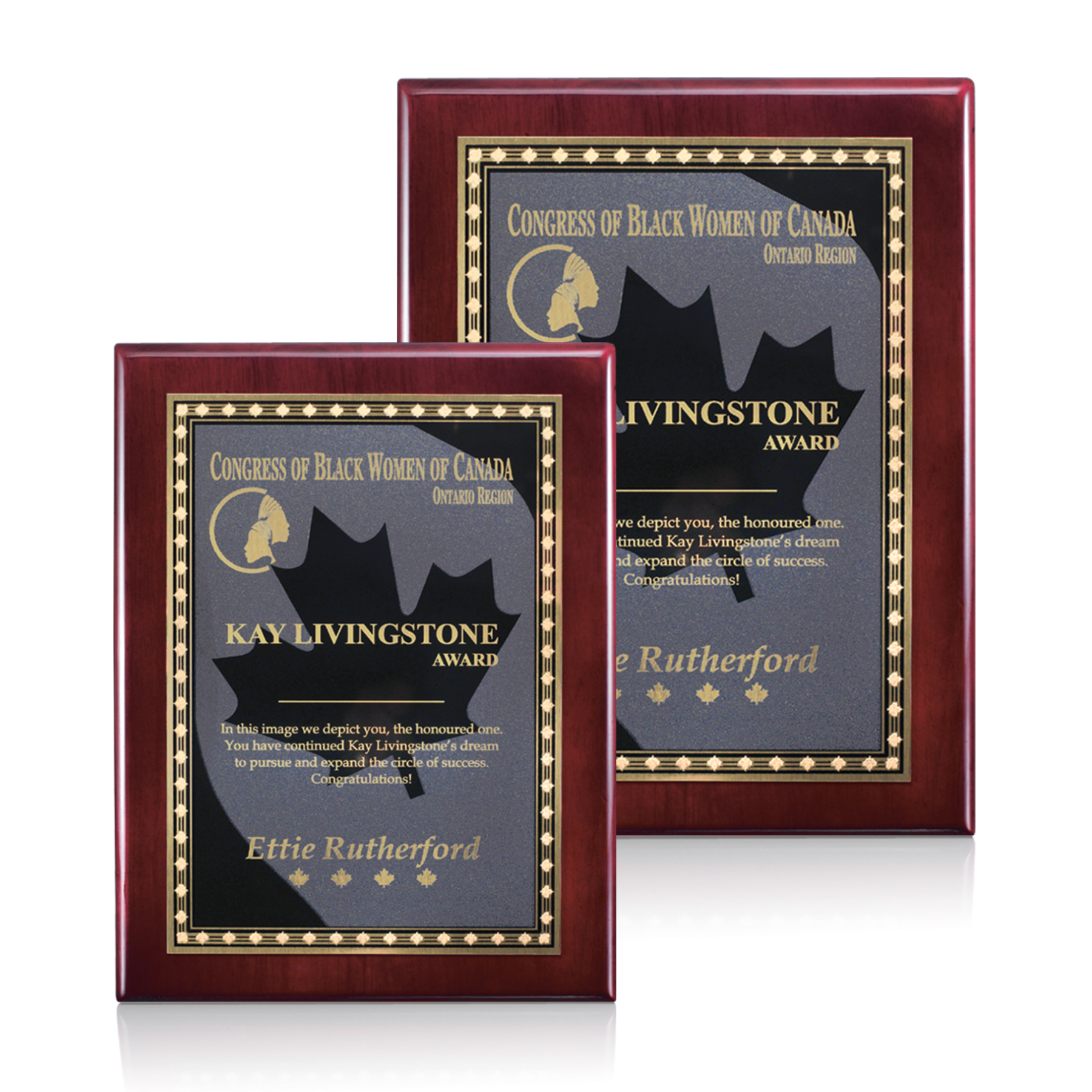 Oakleigh Maple Leaf Plaque - Rosewood