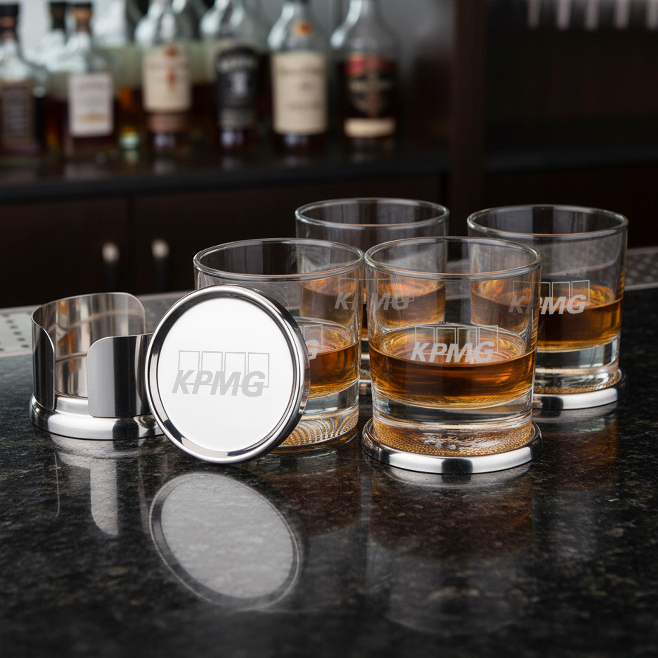 Baldoni Coasters & Baldwin On-the-Rocks Set
