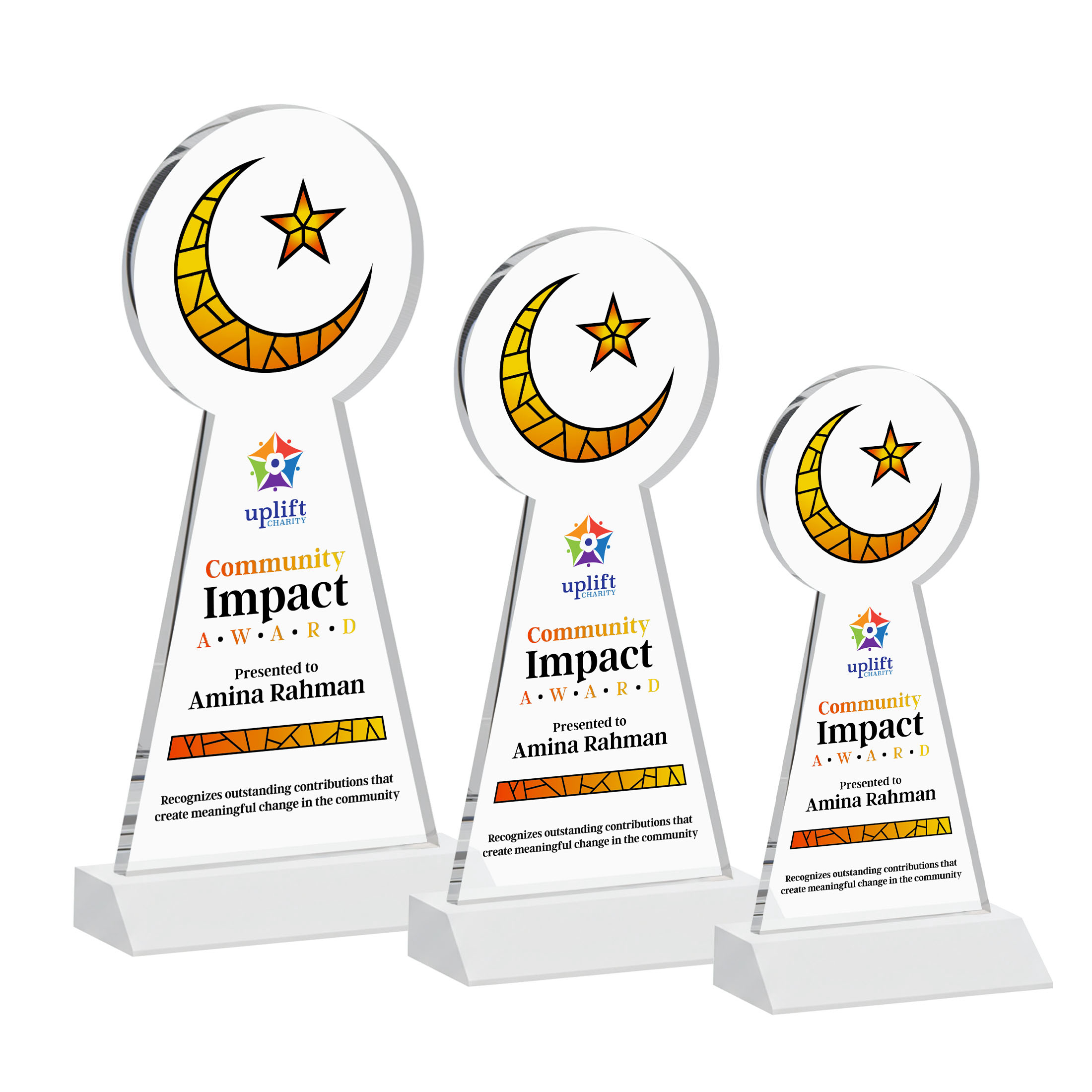 Crescent & Star VividPrint™ Award - White