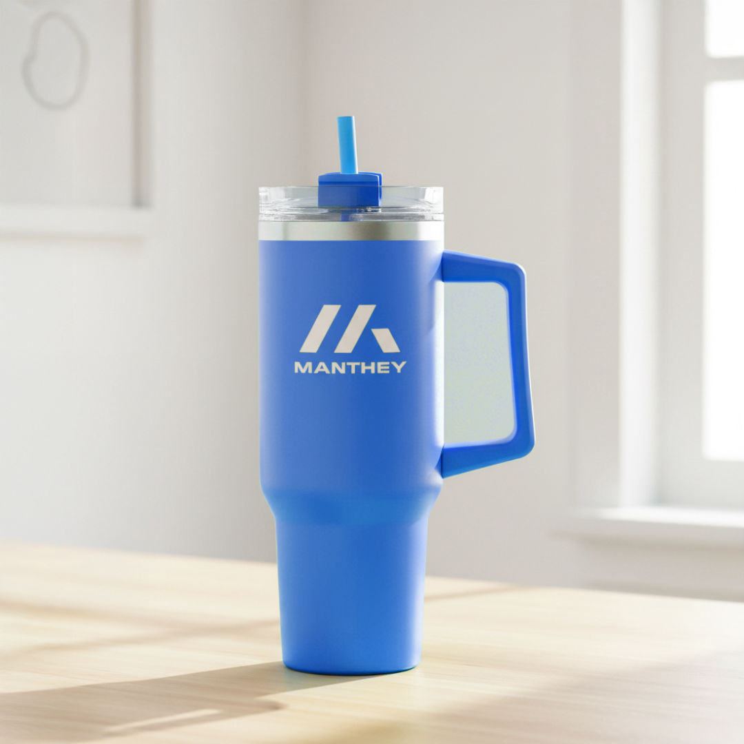 D620 - Benidorm Handle Travel Mug w/Straw - 40oz - SRG