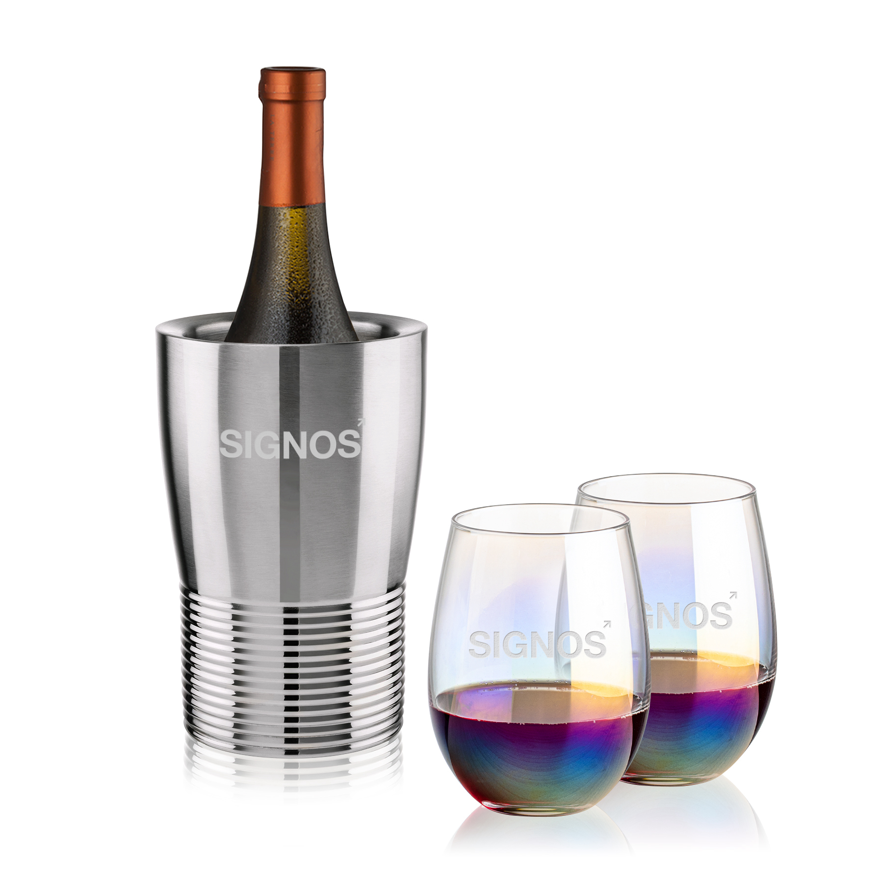 Wine Cooler Stemless Set, Miami Set, Set of 3