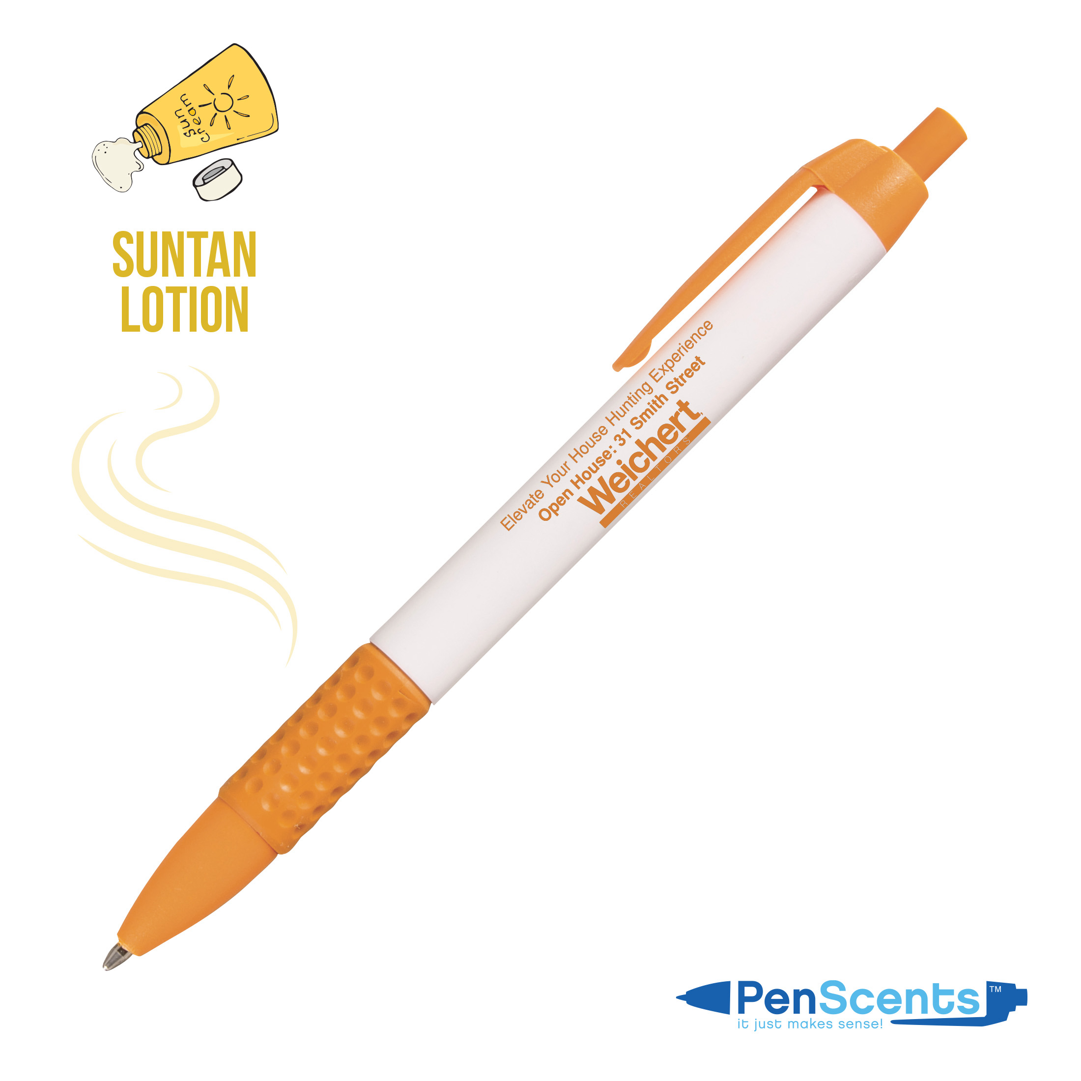 1 Color, 1 Location Imprint, Suntan Lotion Scented Tan