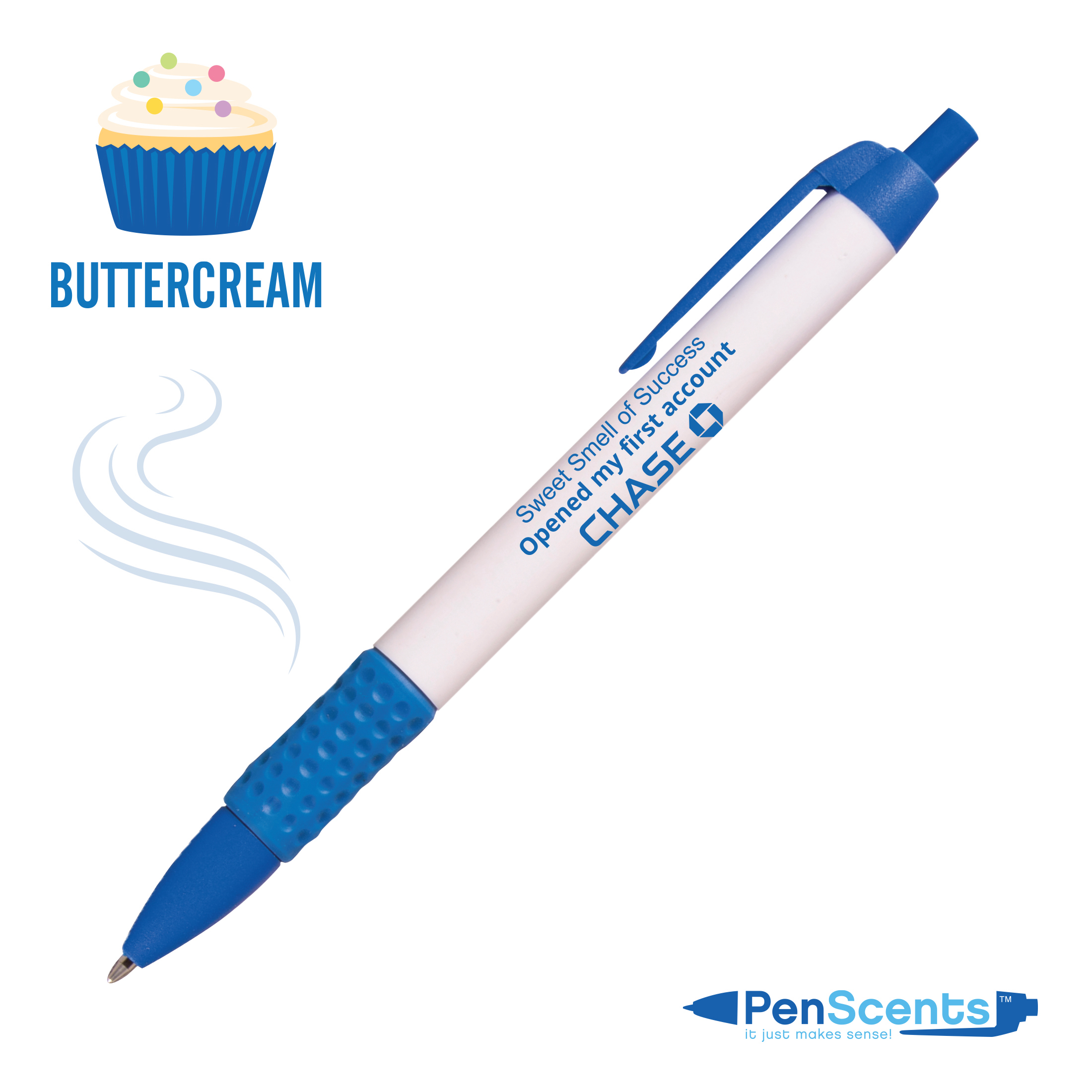1 Color, 1 Location Imprint, Buttercream Scented Blue