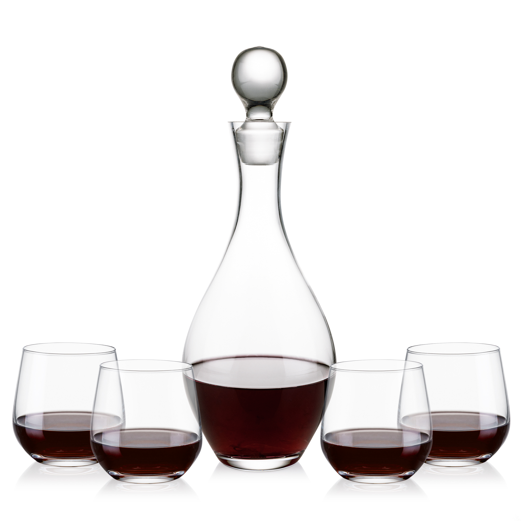Briarwood Decanter & Garland Stemless Wine Set 6