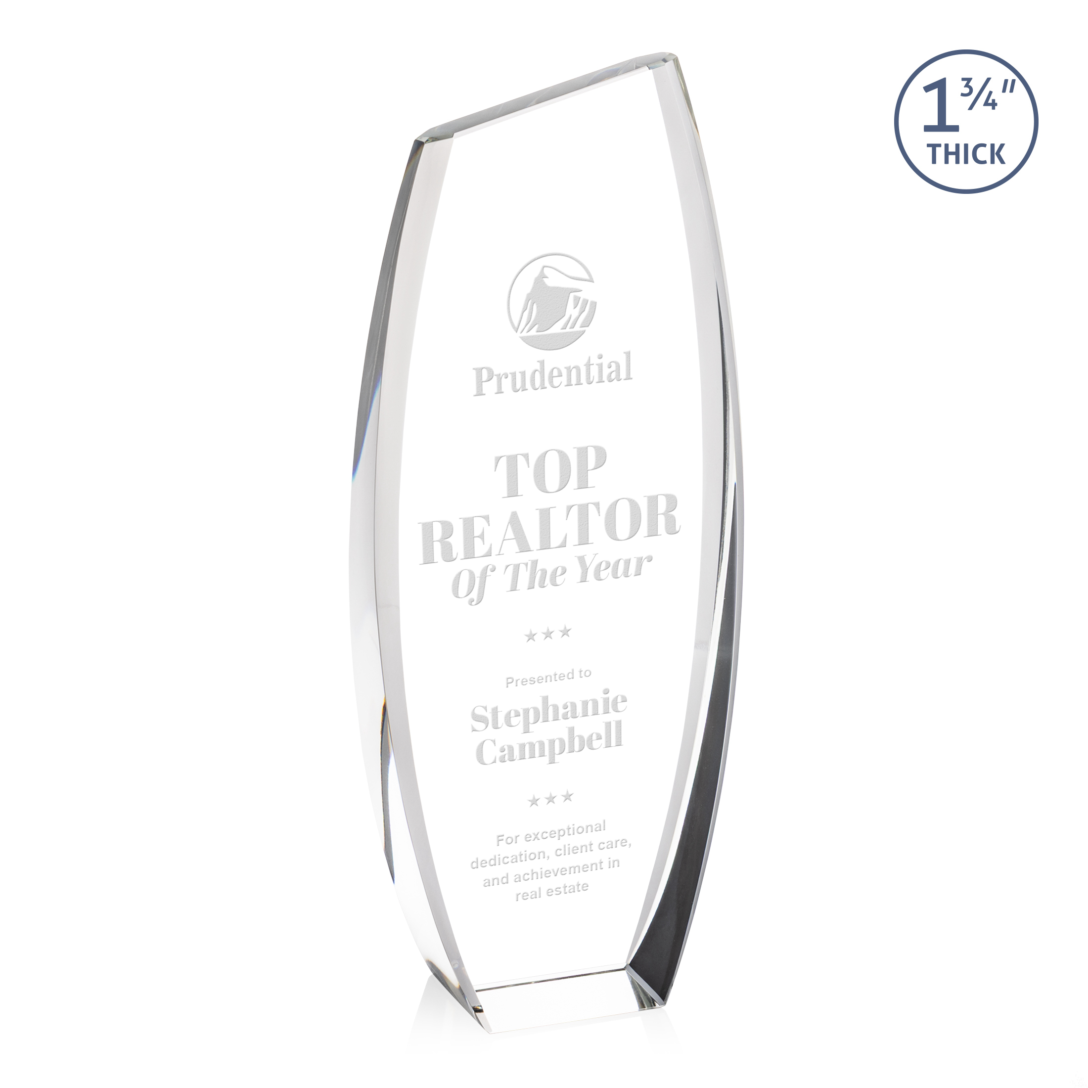 Deep Etch, No Base, Clear, 4" x 10" x 1.75"