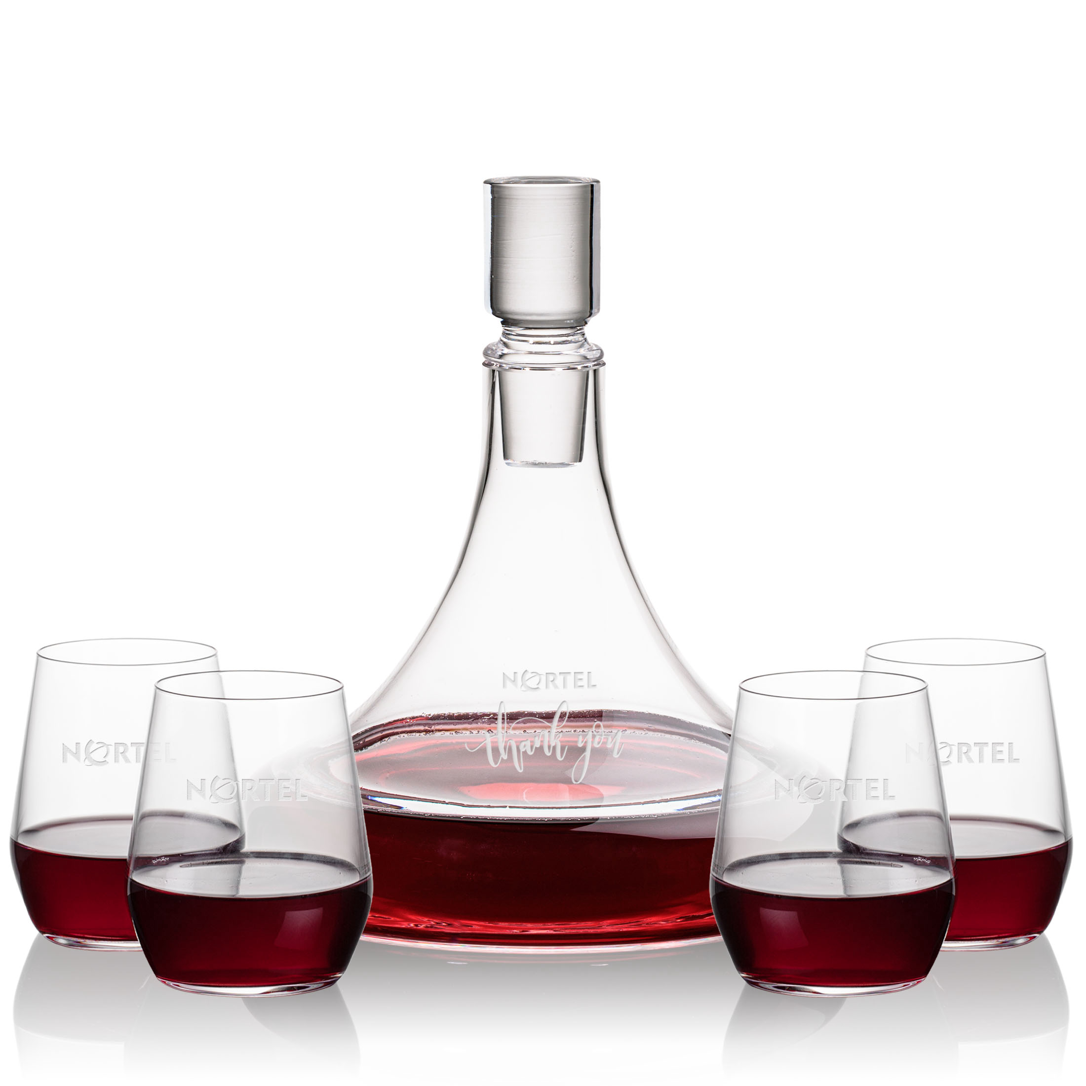 Decanter Stemless Set, Germain Set, Decanter & 4 Stemless