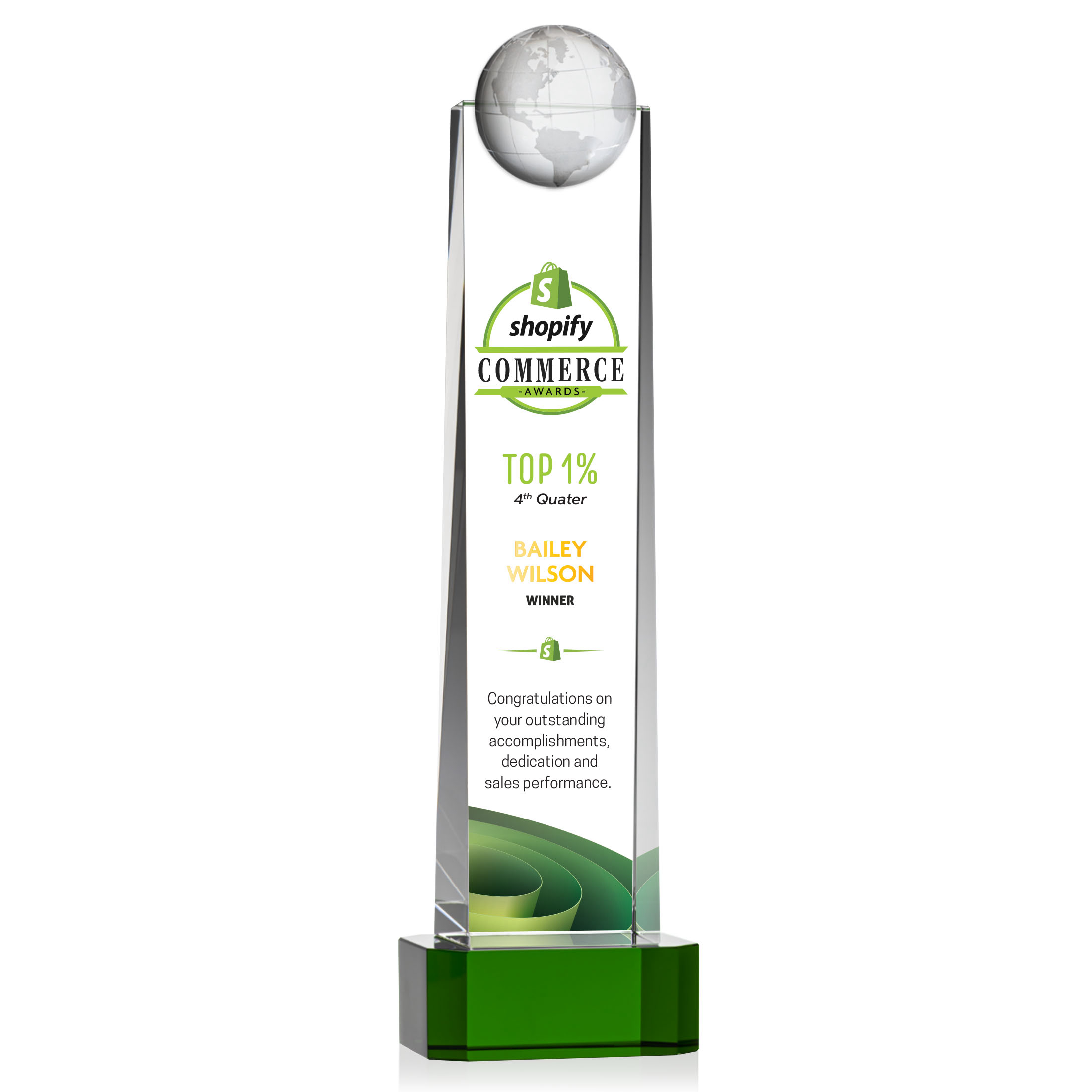Sherbourne Globe VividPrint™ Award - Green 20