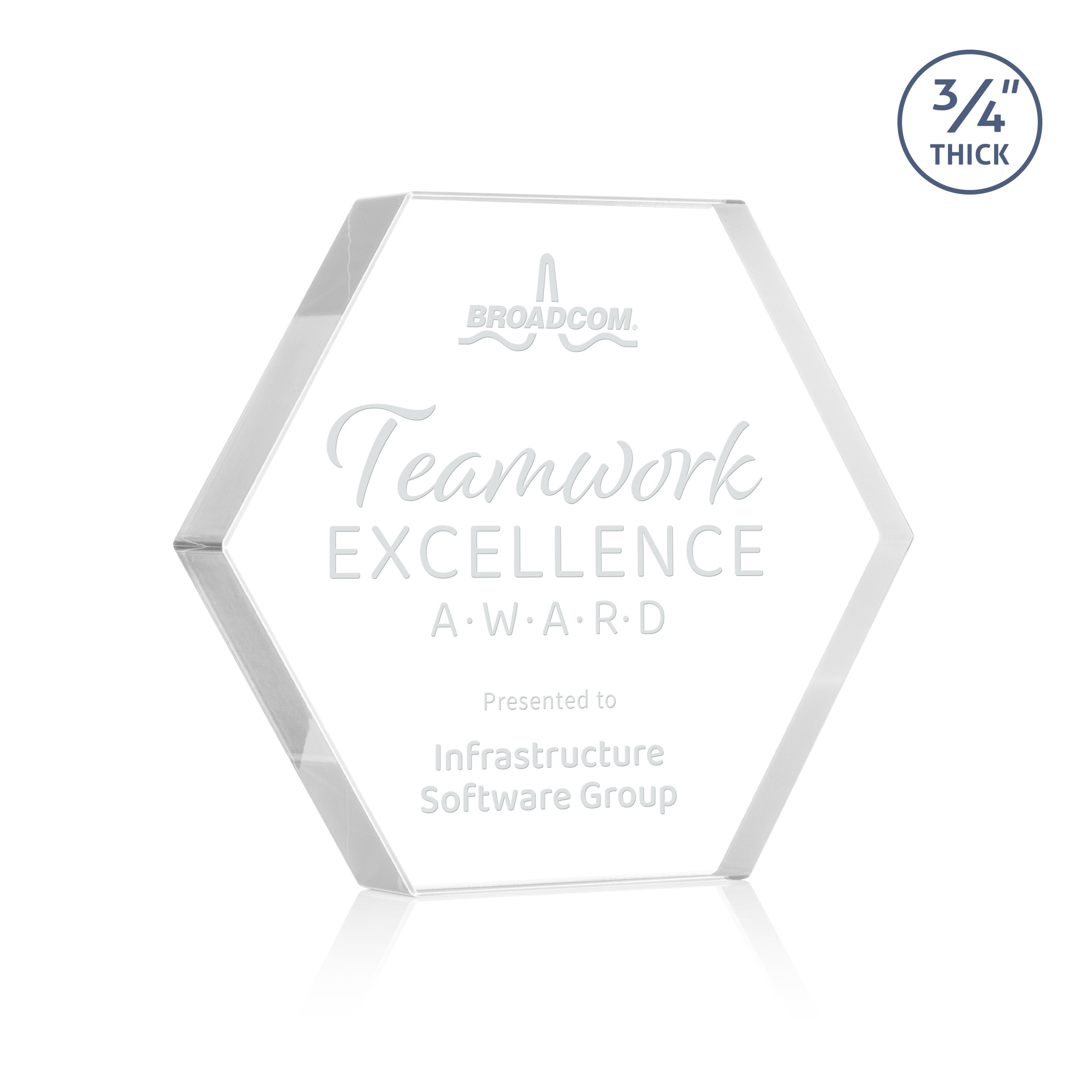 Deep Etch, Clear, 5.75" x 5" x 0.75"