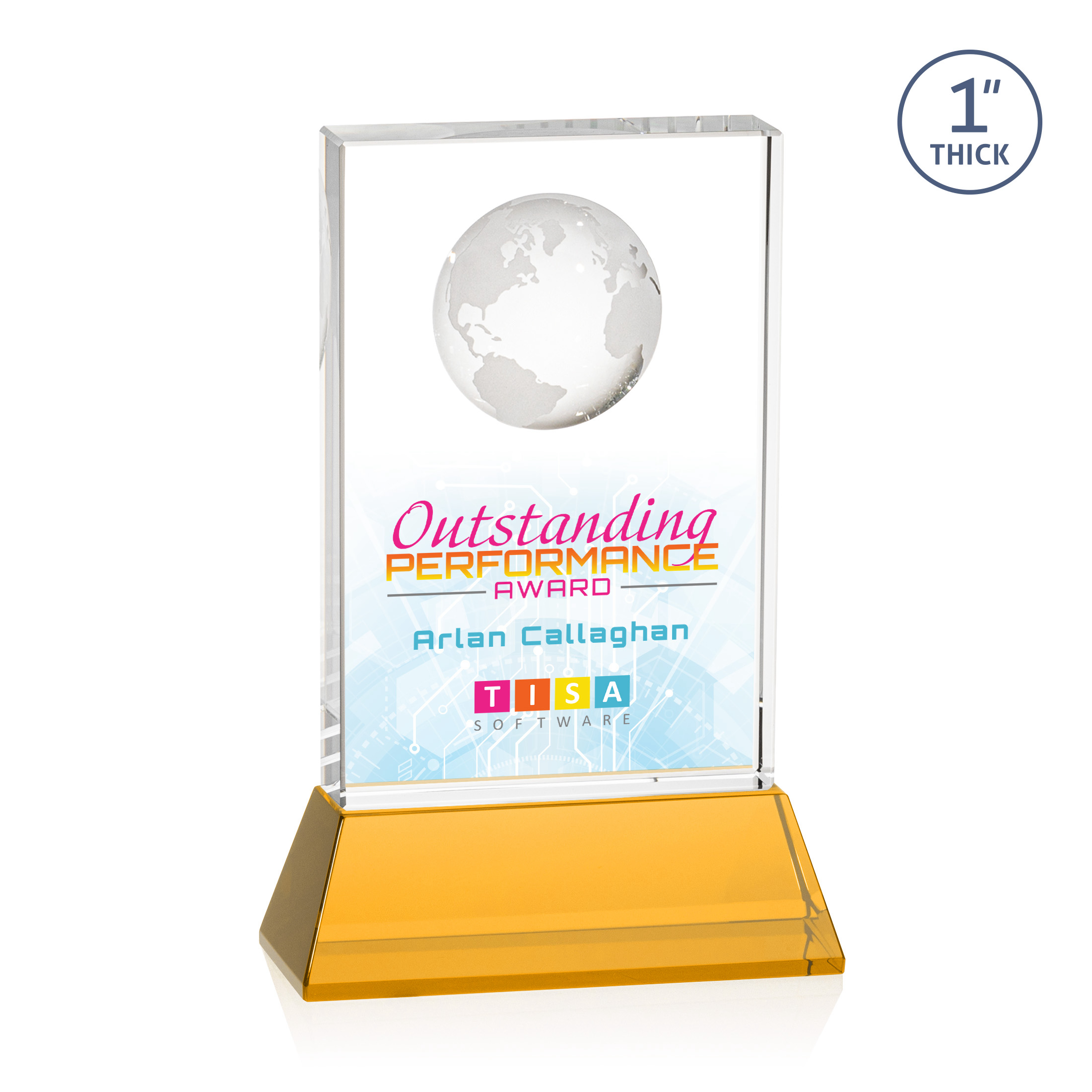 Ambassador VividPrint™ Award on Base - Amber 8