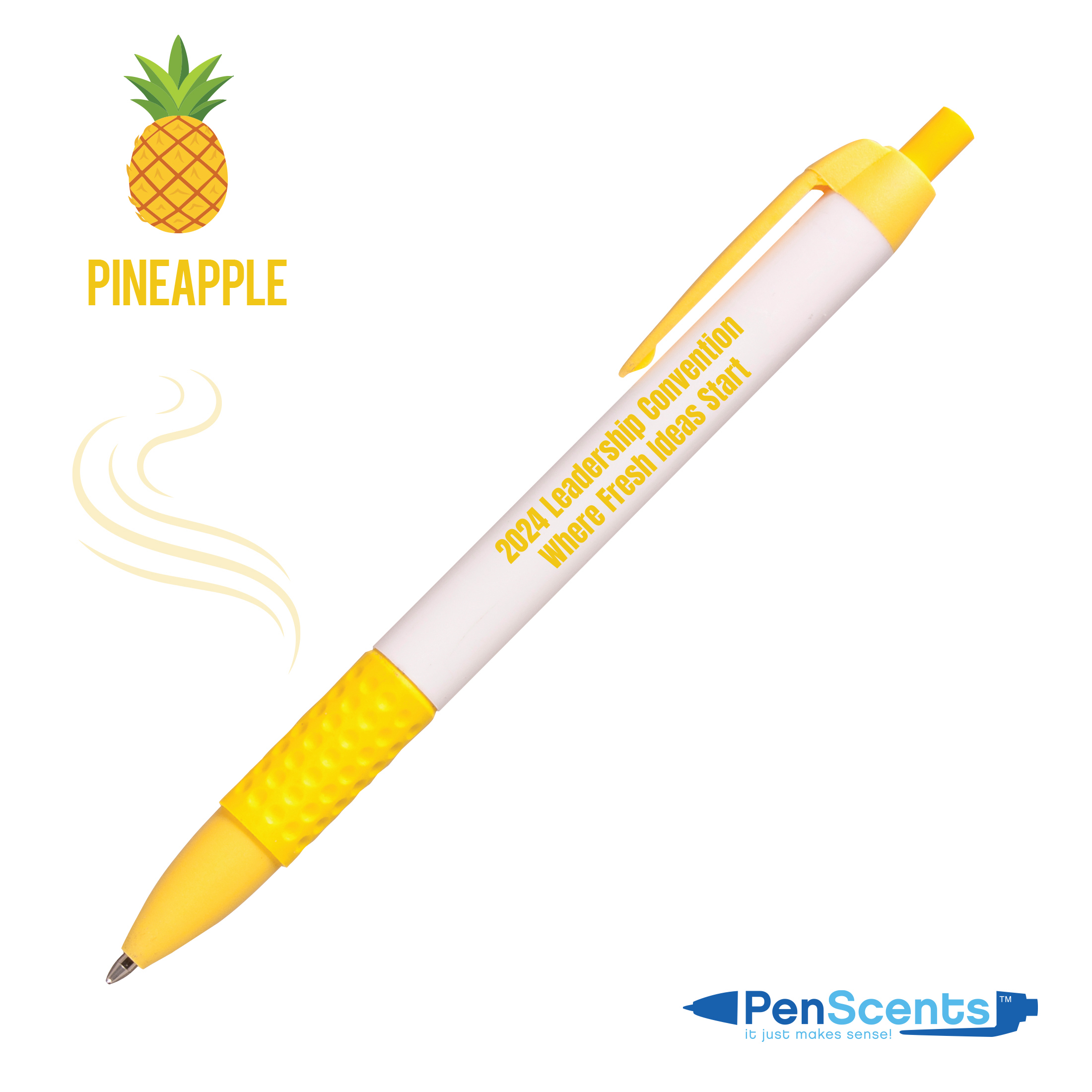 1 Color, 1 Location Imprint, Pineapple Scented Yellow