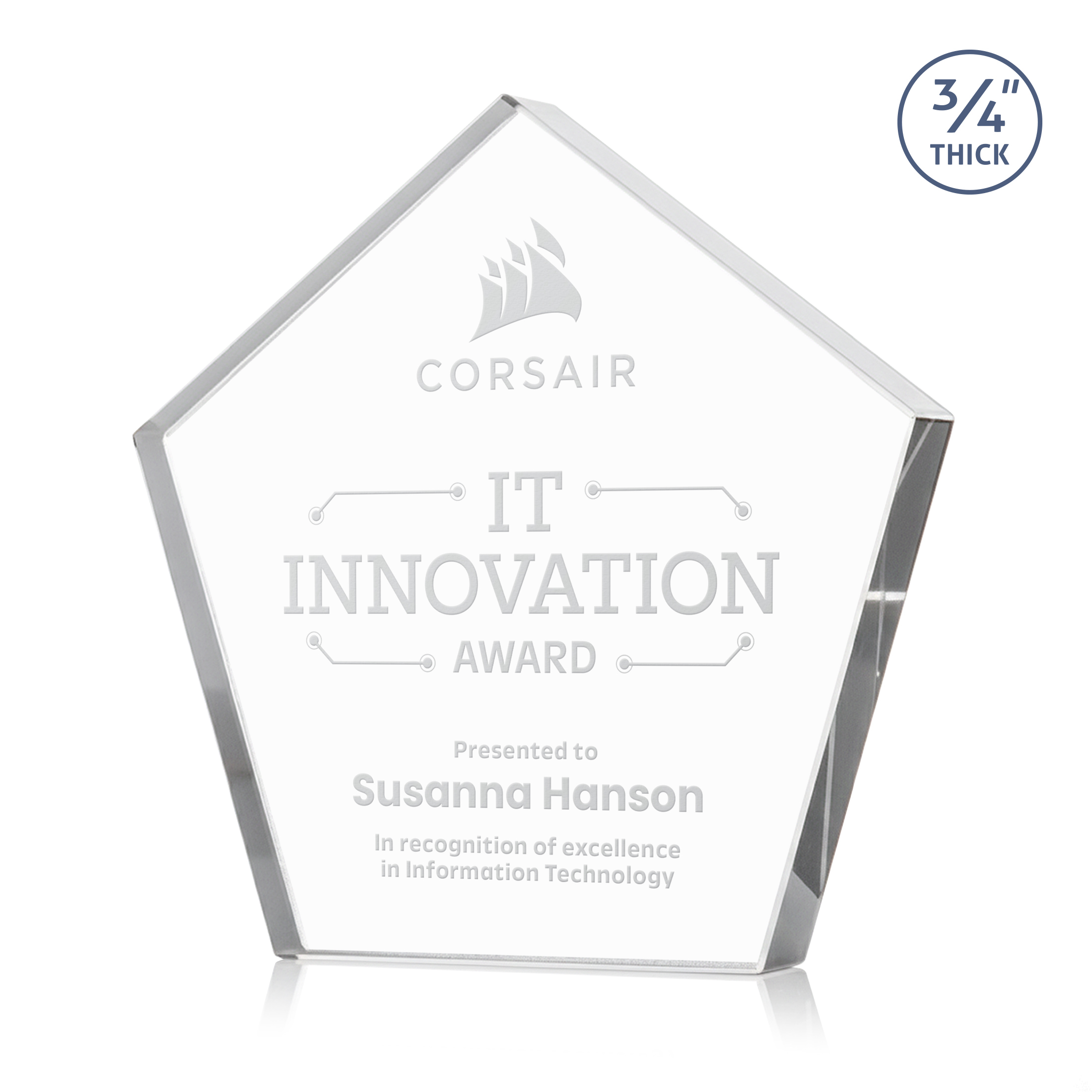 Deep Etch, Clear, 5.5" x 5.5" x 0.75"