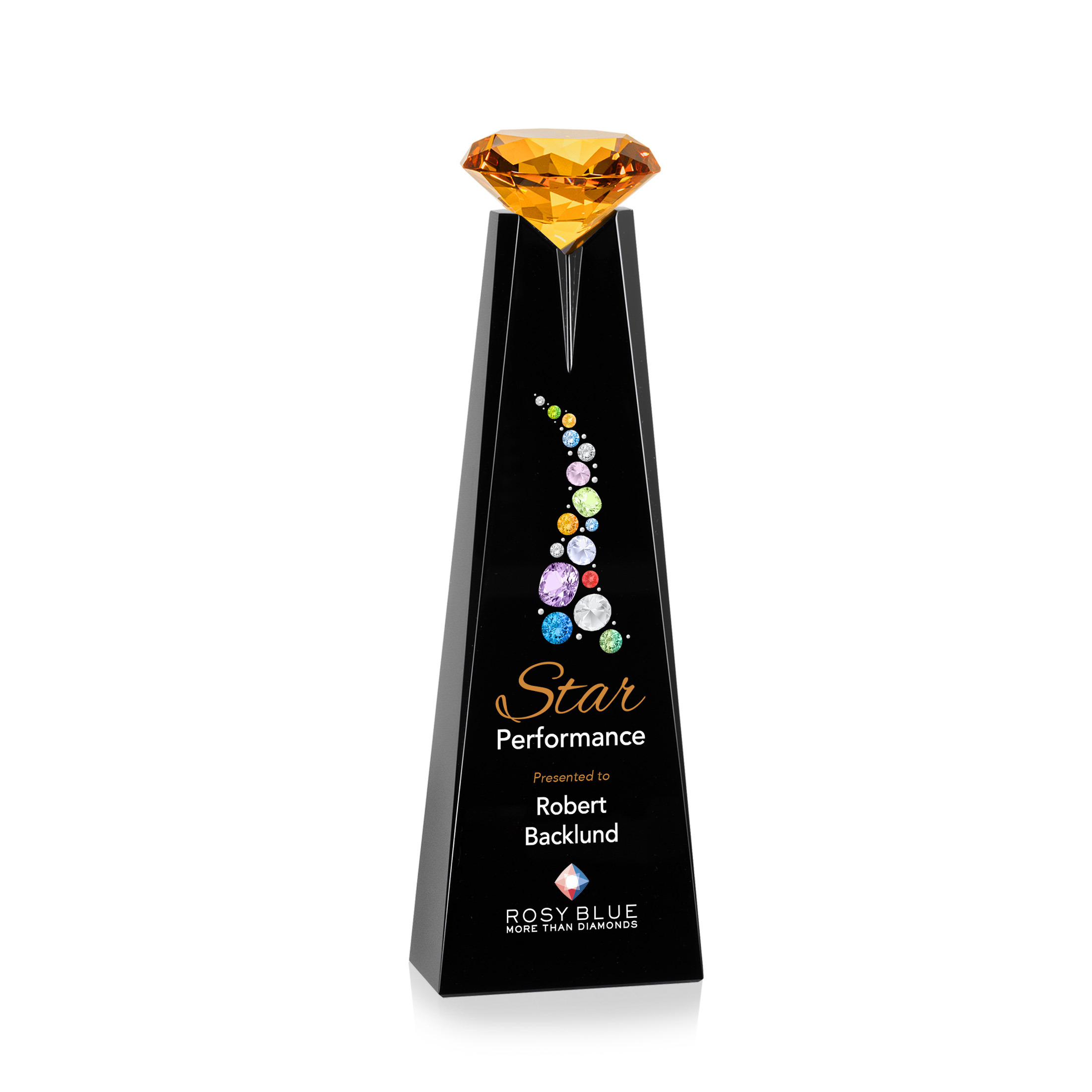 Alicia Gemstone VividPrint™ Award - Black/Amber 15
