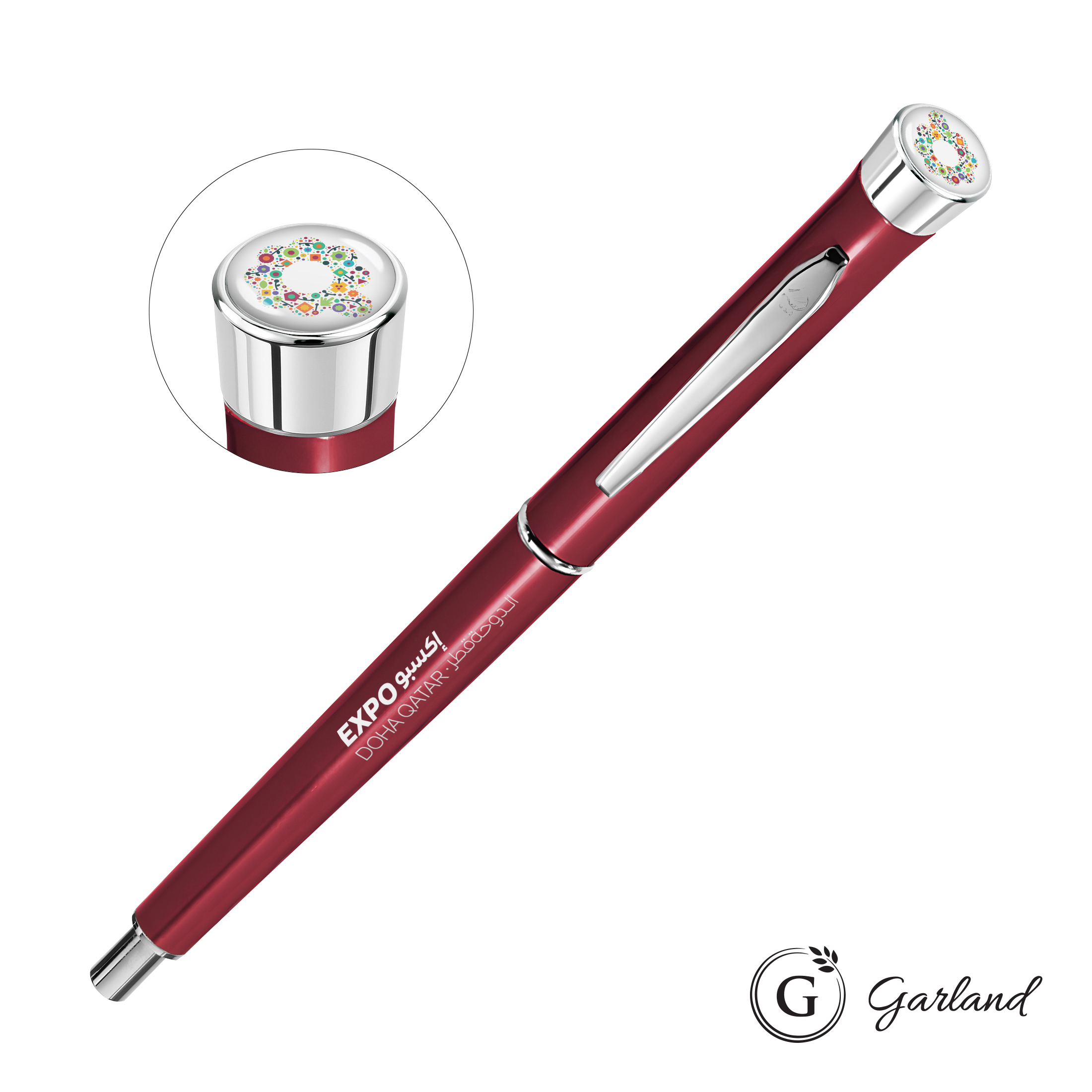 Custom, Mechanical Pencil, Chrome, Burgundy / Chrome