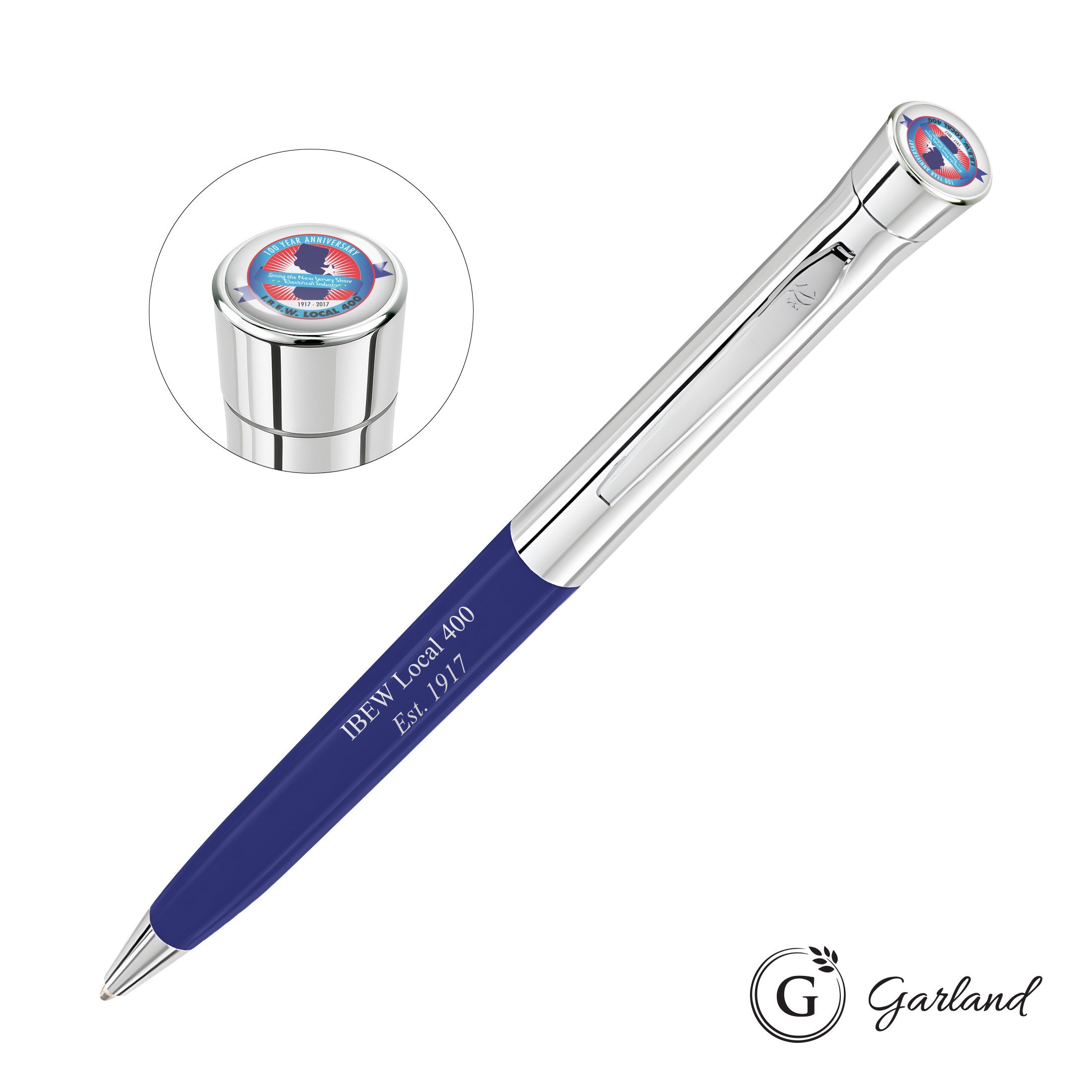 Custom, Ballpoint, Chrome, Royal Blue / Chrome