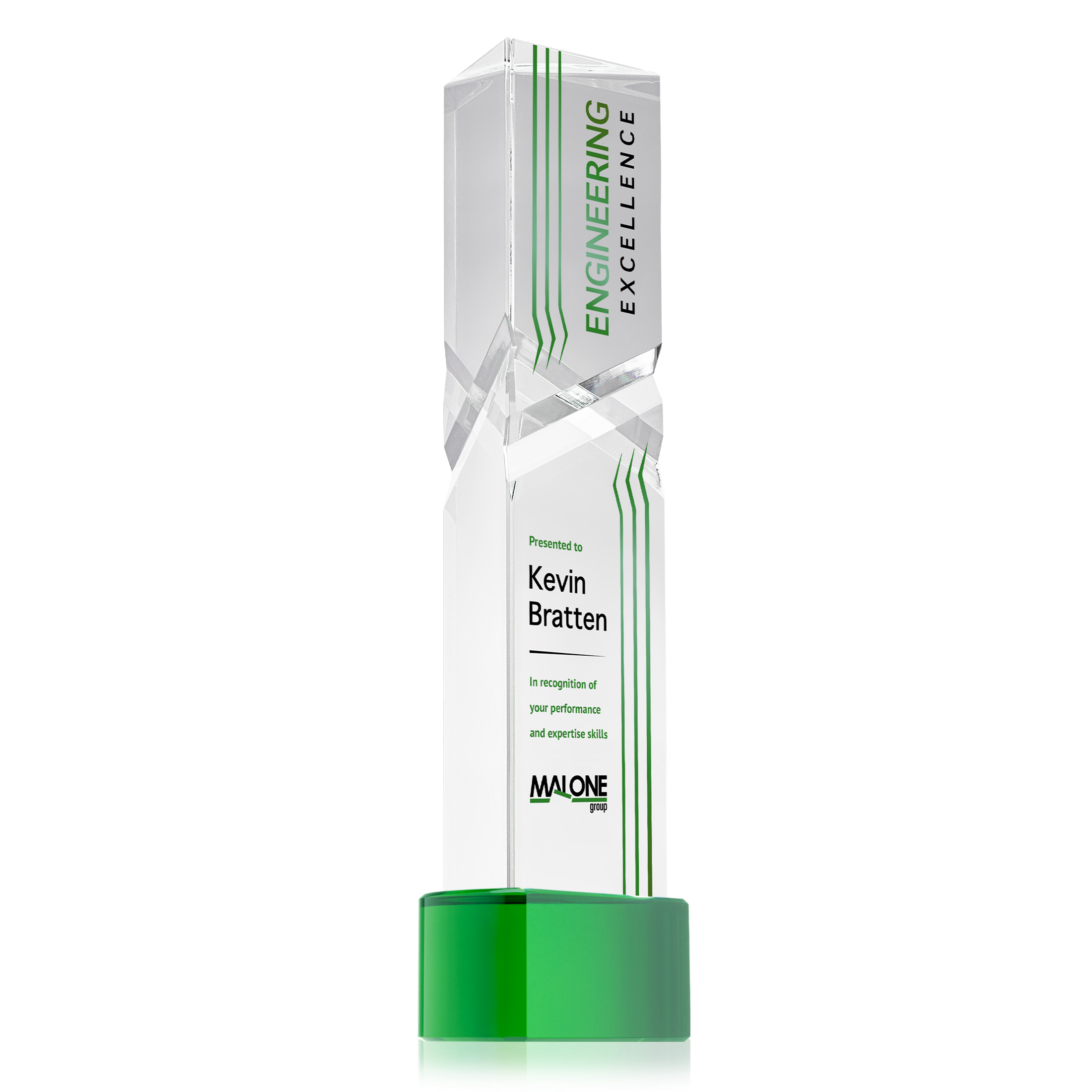 Oakham VividPrint™ Award on Paragon Base - Green 15