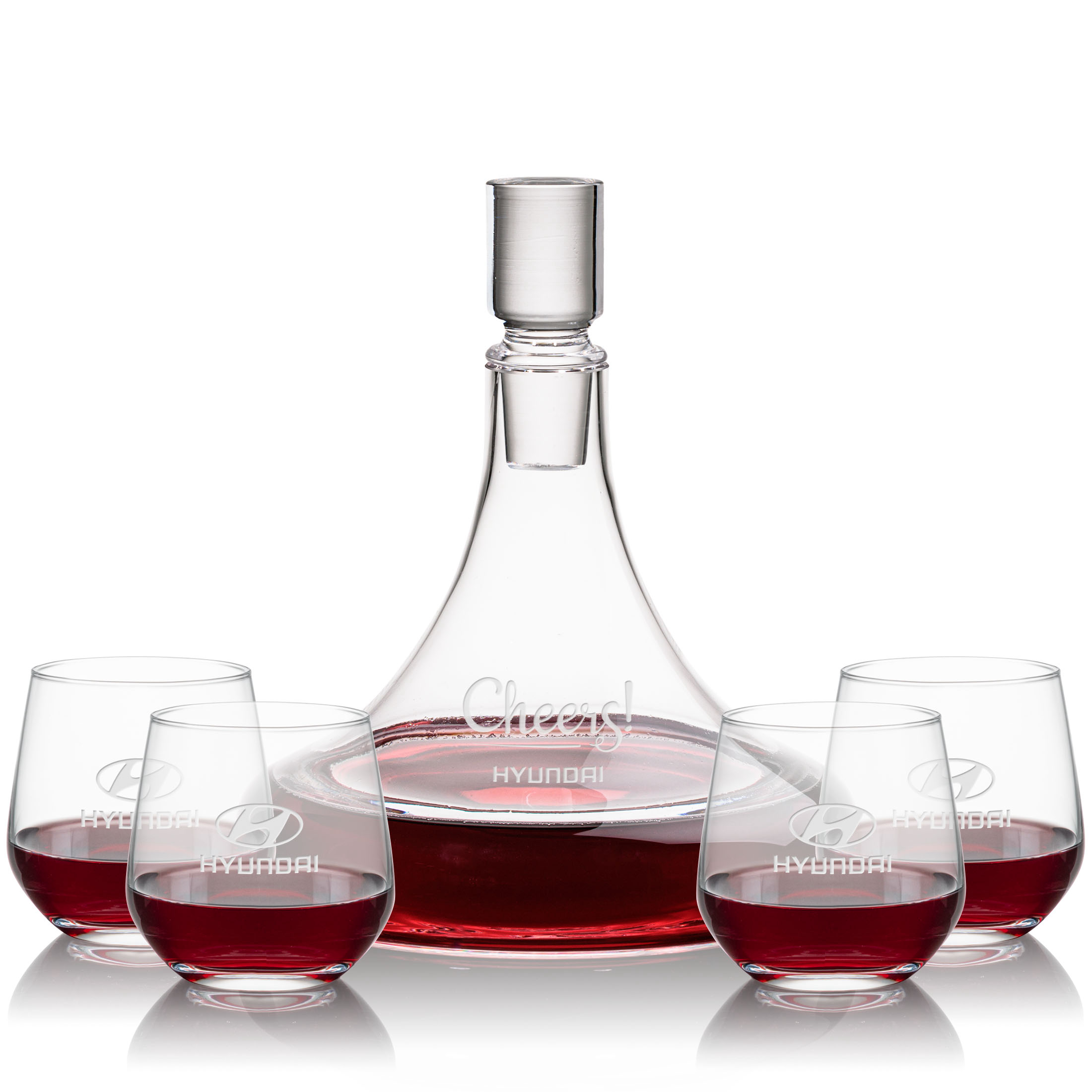 Decanter Stemless Set, Garland Set, Decanter & 4 Stemless