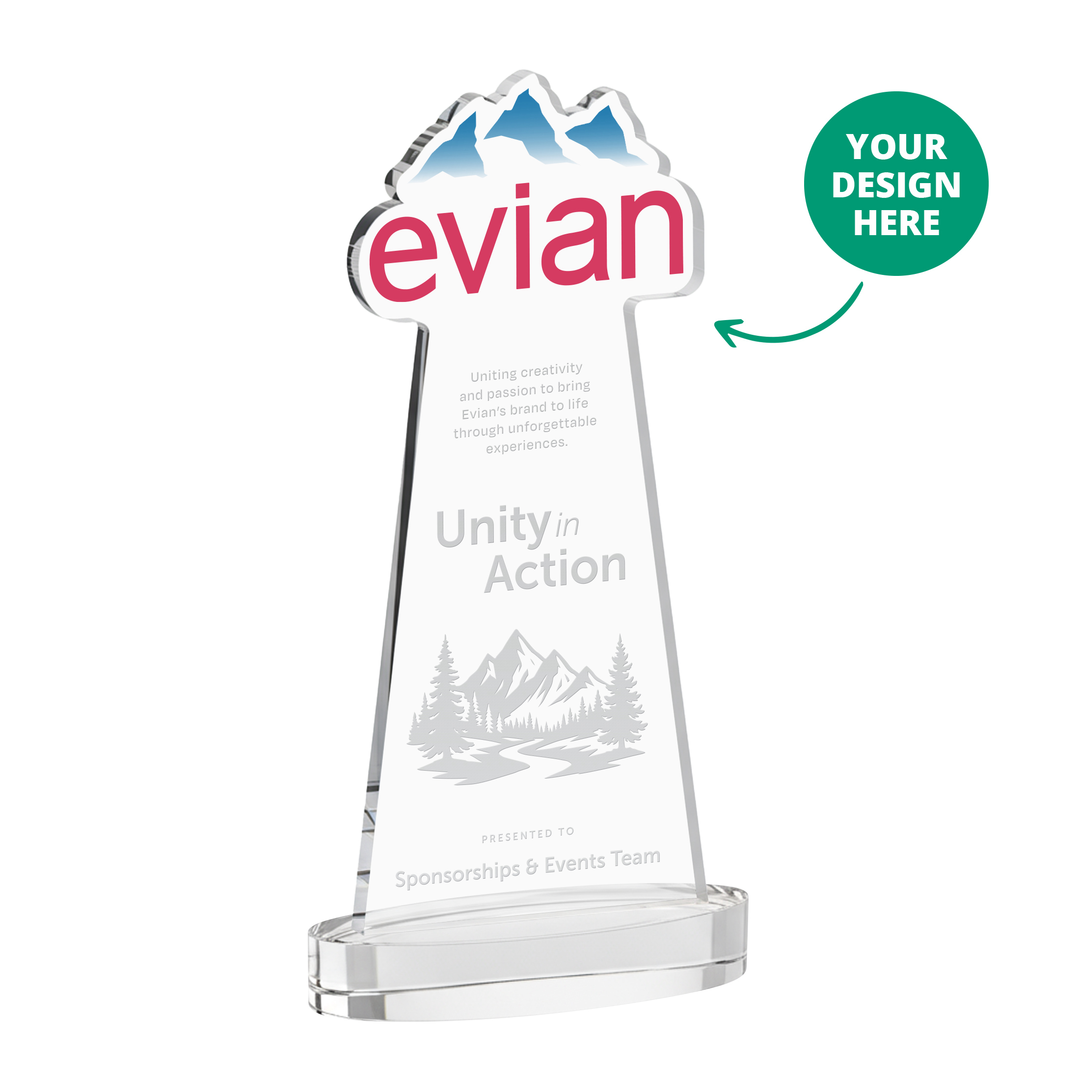 Ocean (12-14 Weeks), Deep Etch, Alberton base, Clear, 6" x 12" x 3"