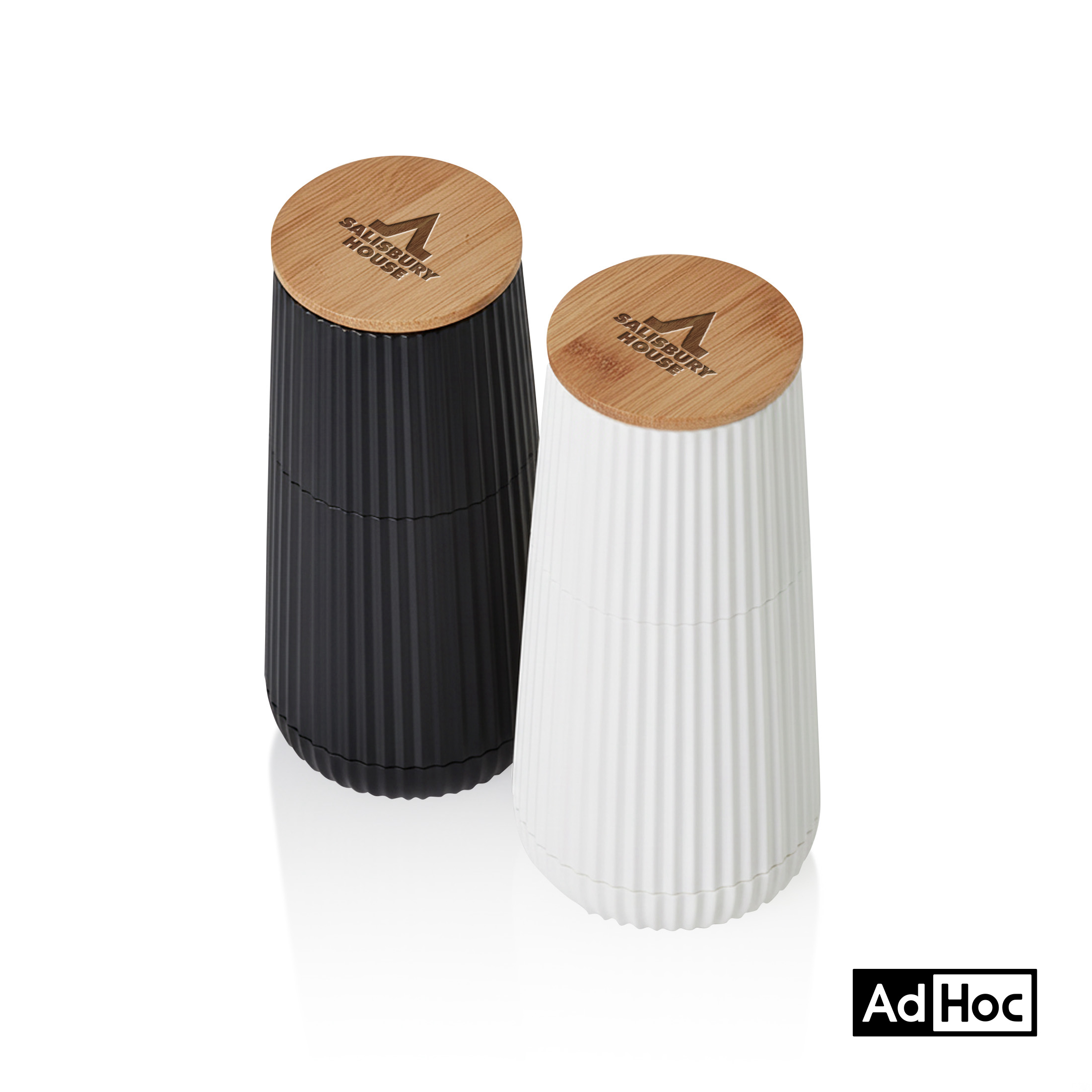 AdHoc® Scape Salt & Pepper Mill Set w/Oak Wood Lid