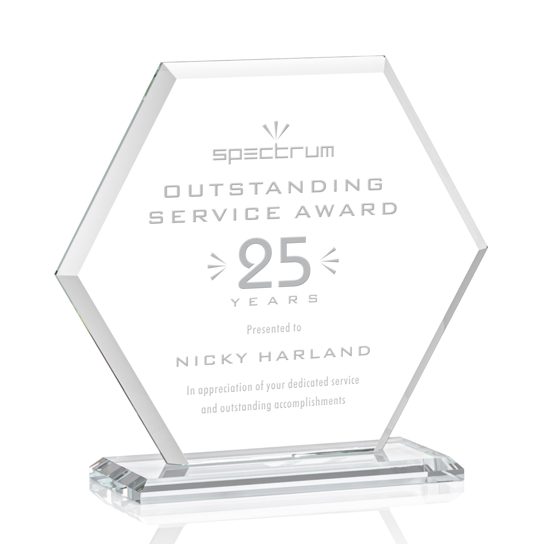 Deep Etch, Standard base, Clear, 9.25" x 8.5" x 3"