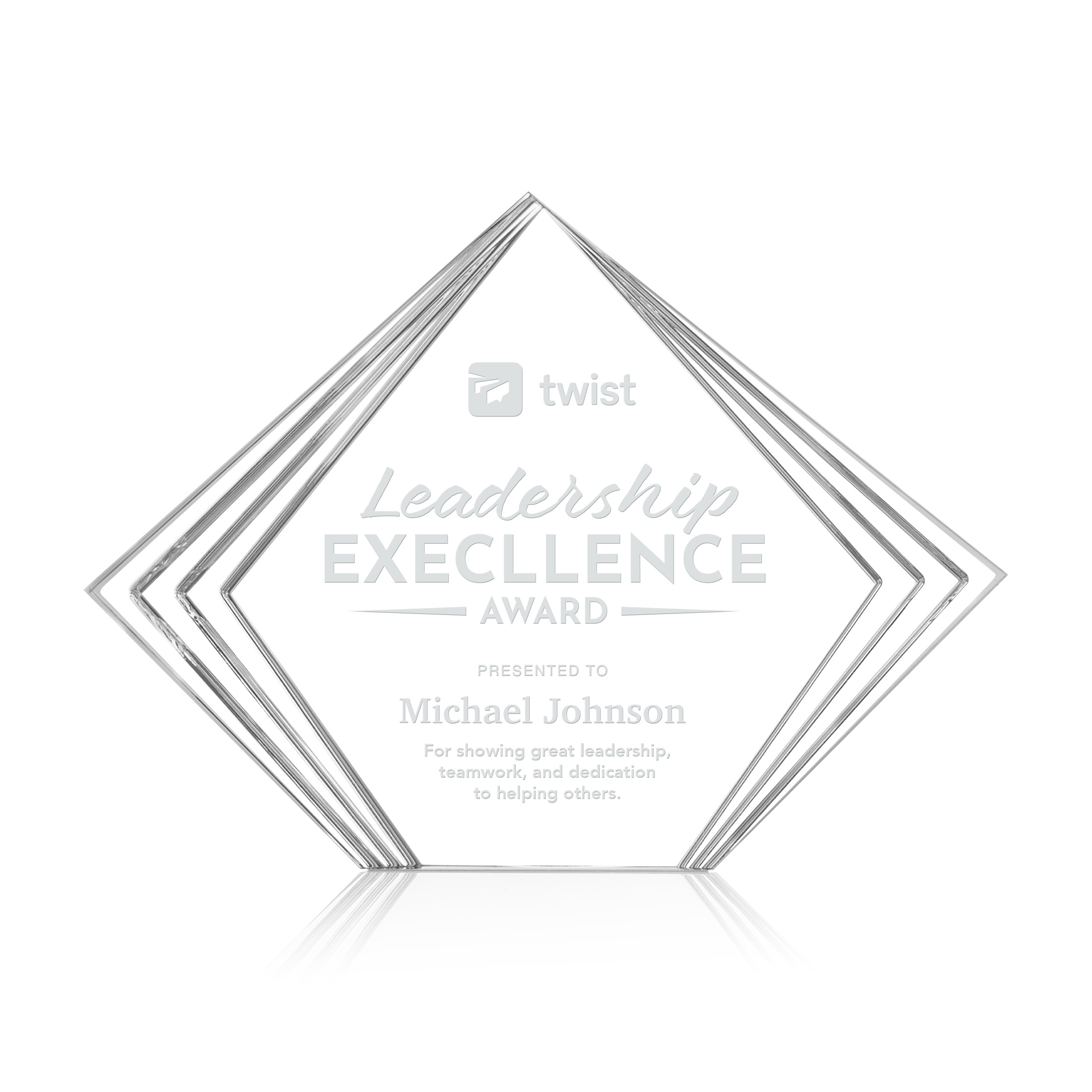 Laser Engraving, Clear, 8.5" x 6.125" x 1"