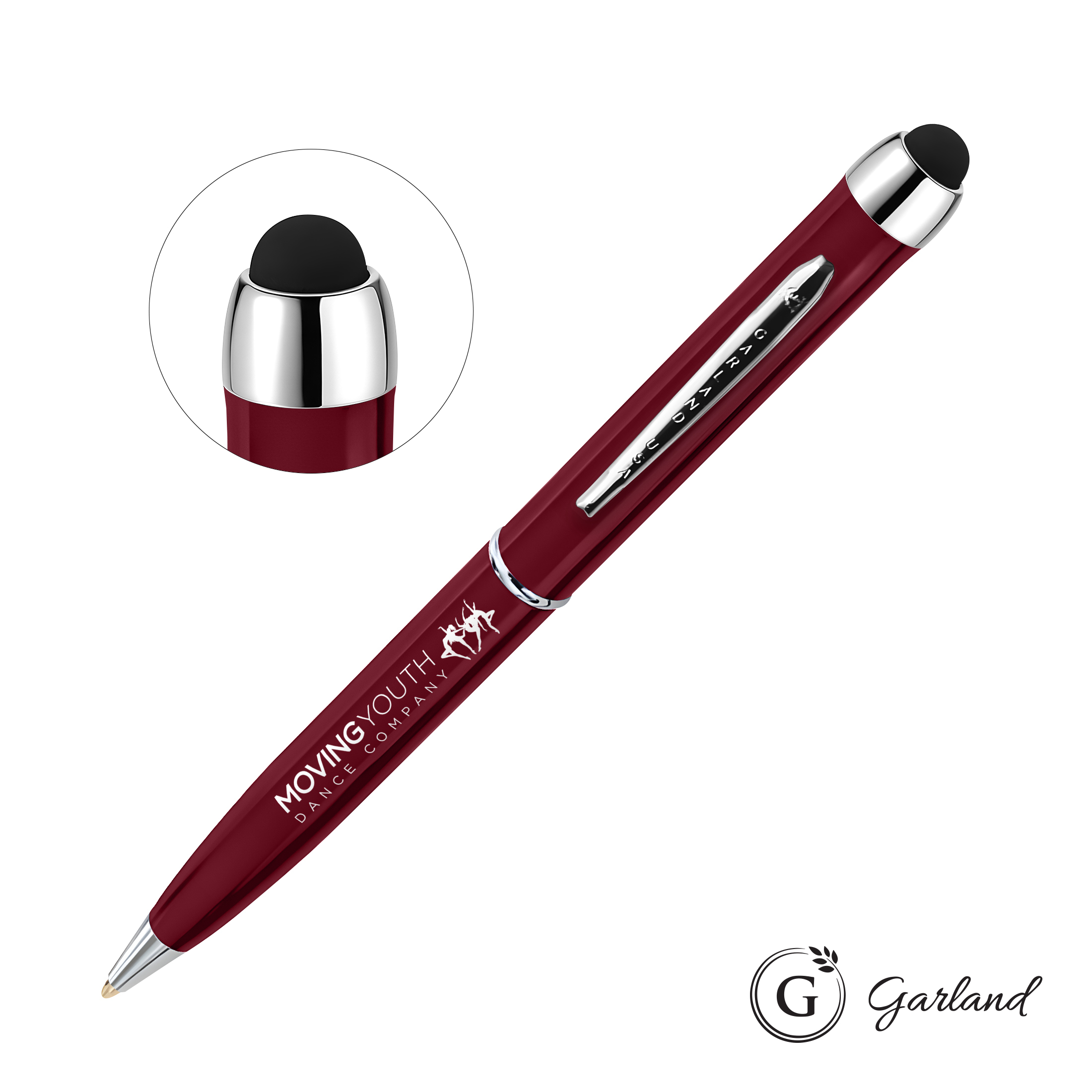 High Gloss Finish, Ballpoint, Chrome, Burgundy / Chrome